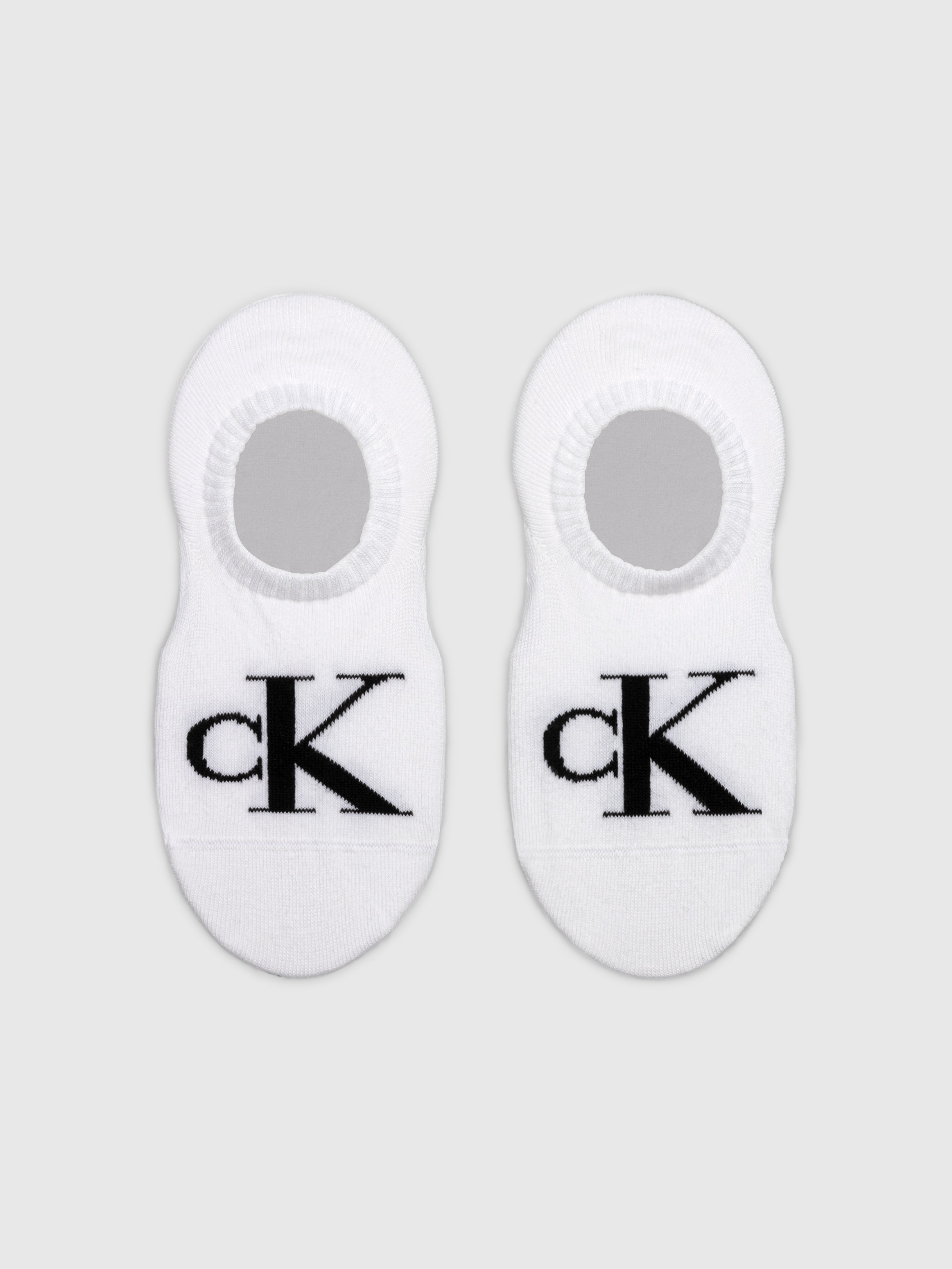 Calvin Klein Jeans Chaussons »CKJ WOMEN FOOTIE HIGH CUT MONOGRAM« 2 paires,  silhouette haute, mélange coton, élastique