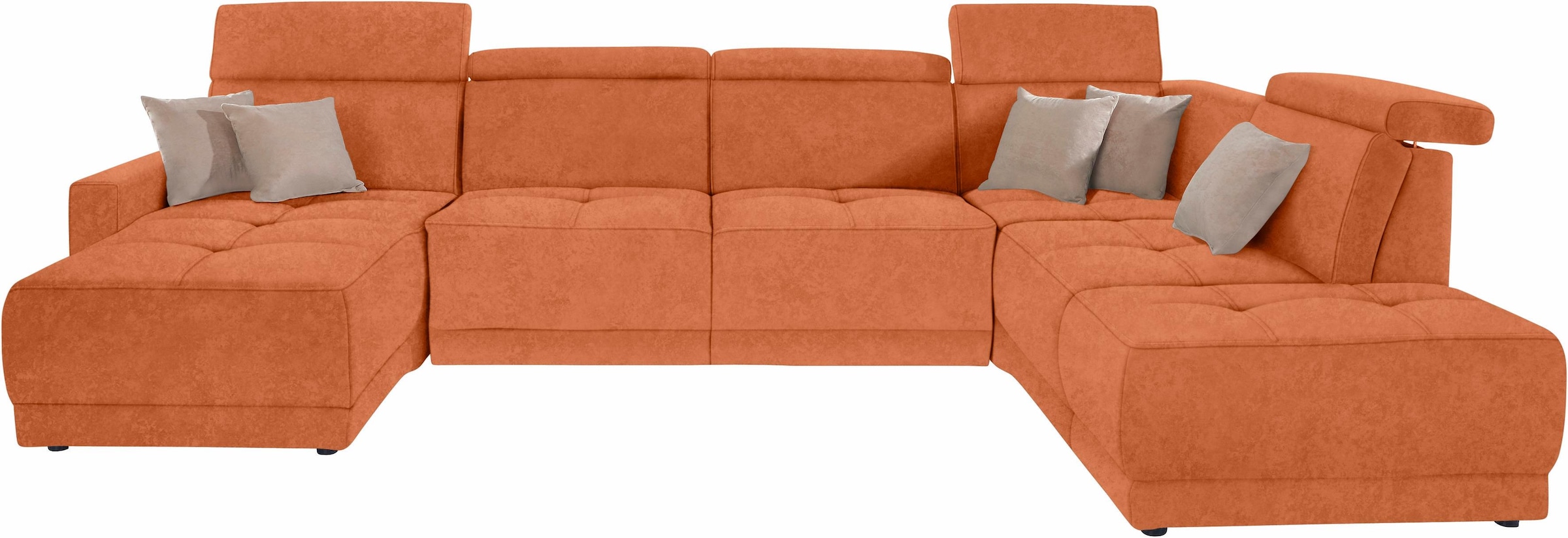 DOMO collection Paysage de salon »Ava moderne Sitzheftung mit toller Doppelnaht, komfortabel, U-Form« mit Federkern, wahlweise mit Kopfteilverstellungen