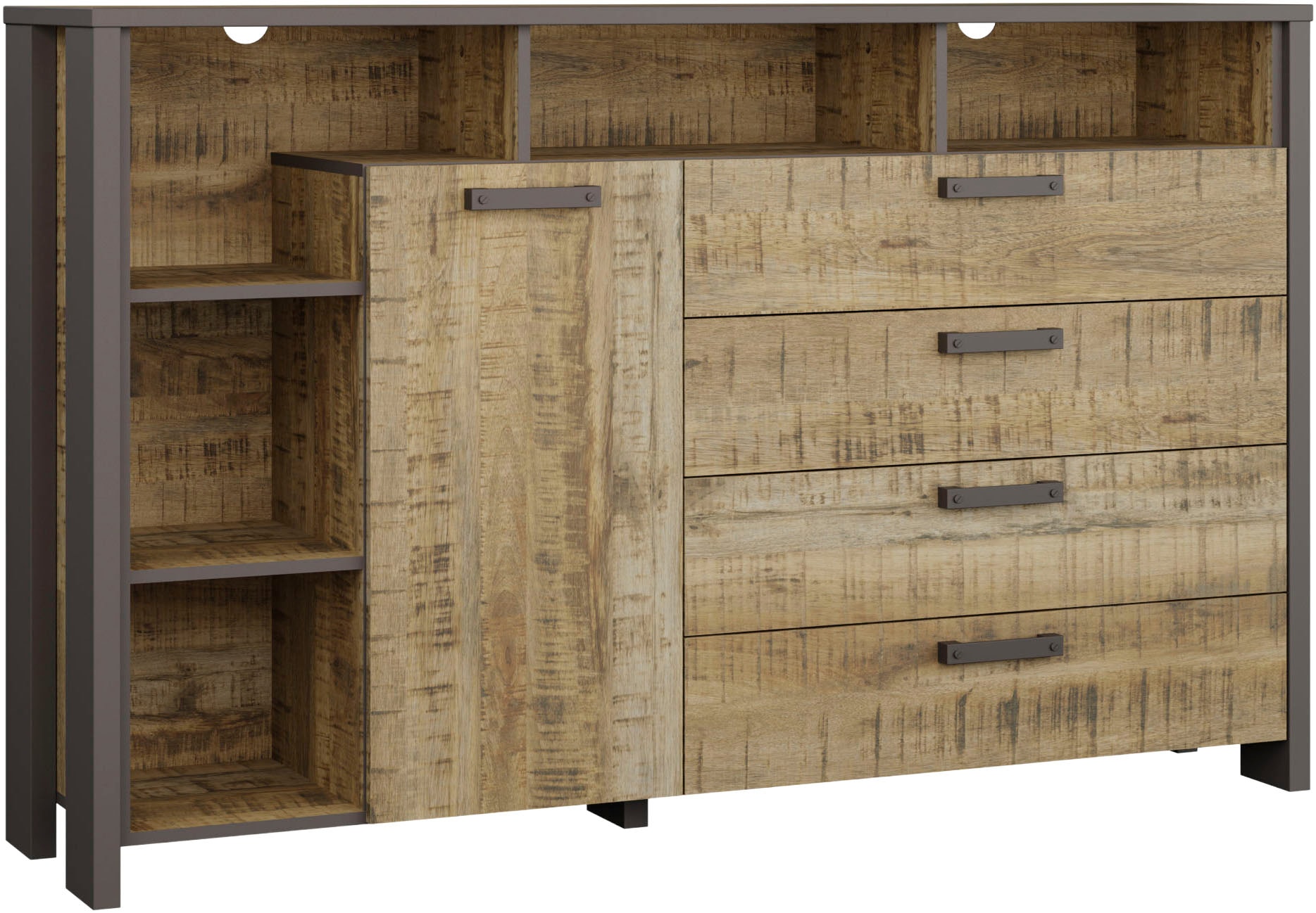 FORTE Sideboard »FORTE CLIF Sideboard mit 1 Tür und  4 Schubladen« B/H/T 161/102,3/41,6 cm, viel Stauraum
