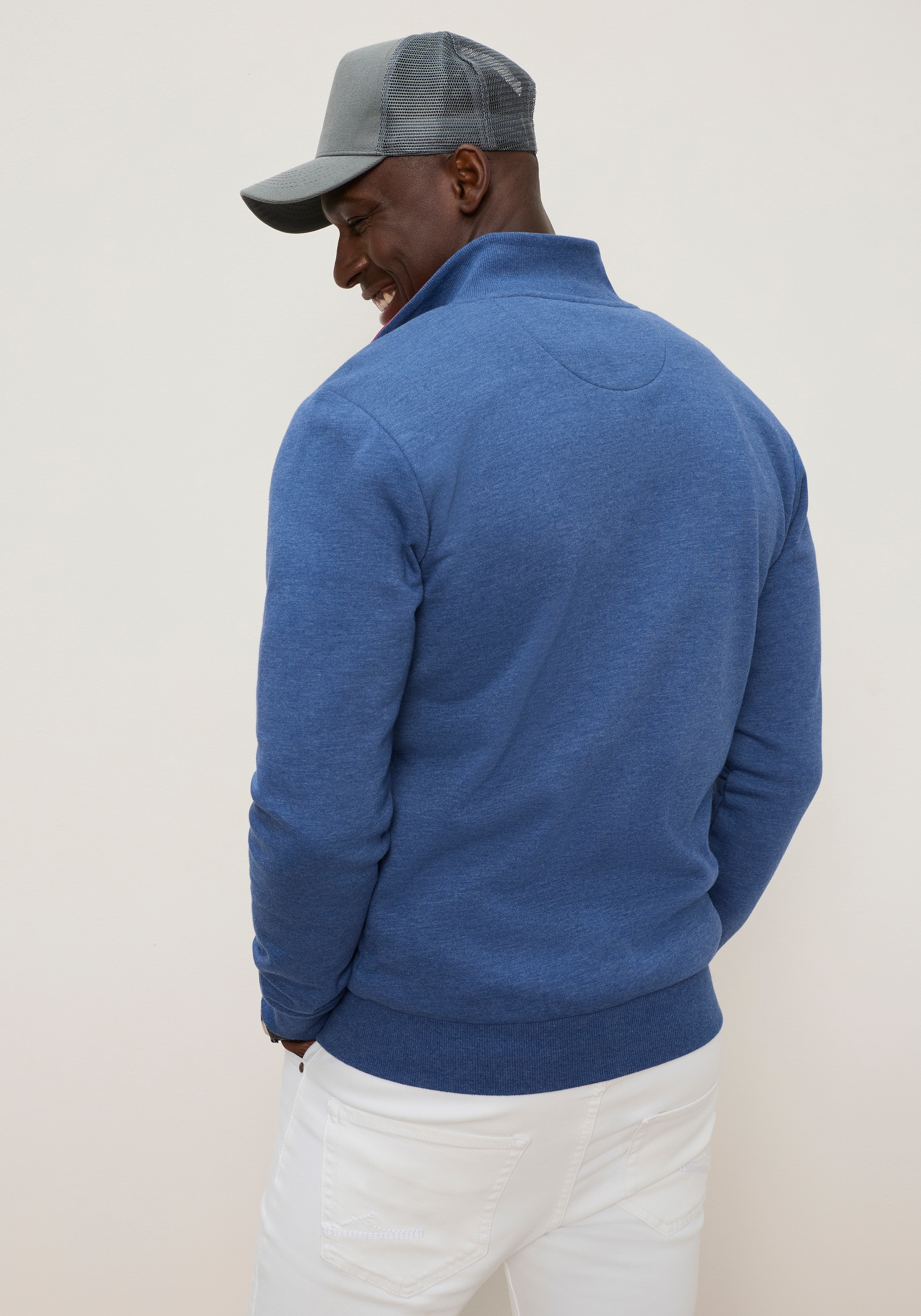 DELMAO Veste sweat avec fermeture éclair, col montant, manches longues