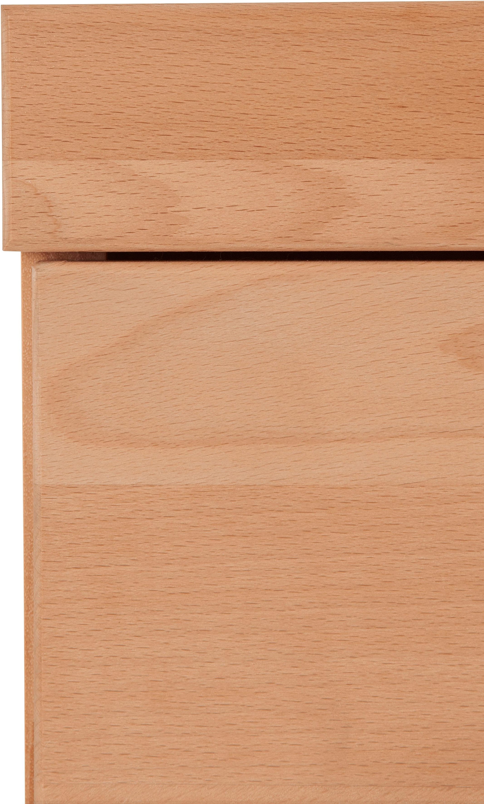 GOODproduct Table basse »Ribe,180cm breit, Fronten Massivholz,6 Fächer,Kabeldurchführung« Korpus Holzwerkstoff,Glaseinsatz aus gehärtetem Glas,Böden versetzbar