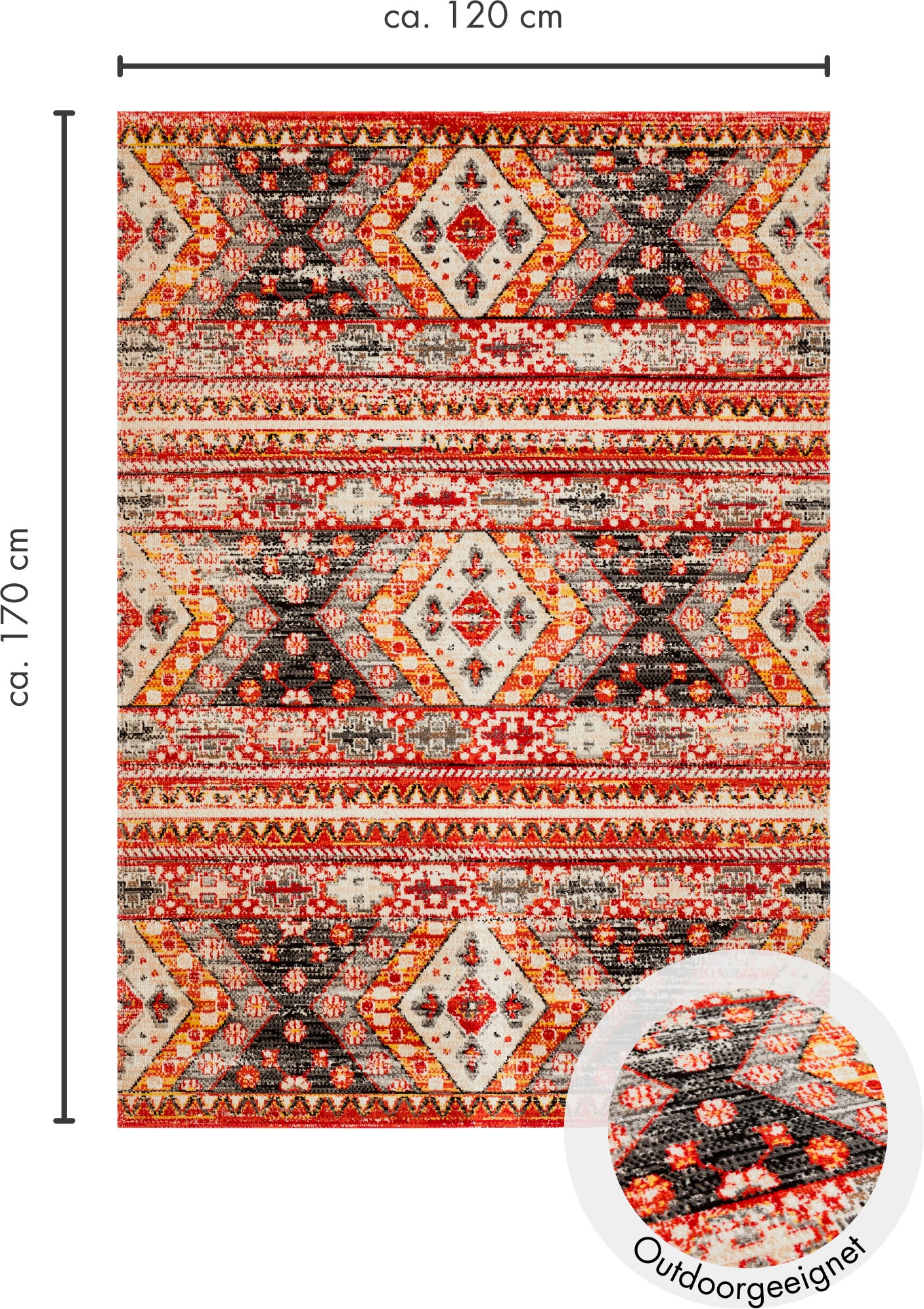 Andiamo Tapis »Colore« Rectangulaire 6 mm Höhe différents designs, adapté intérieur et extérieur, salon