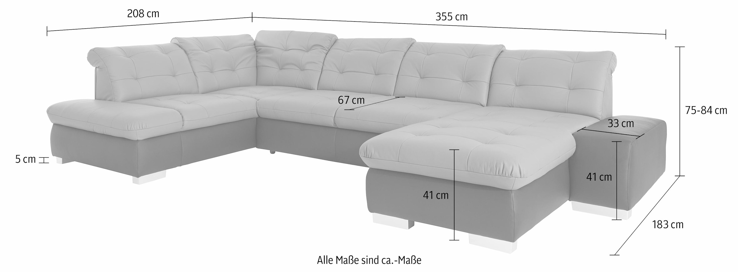sit&more Paysage de salon »Palomino U-Form« wahlweise in XL oder XXL