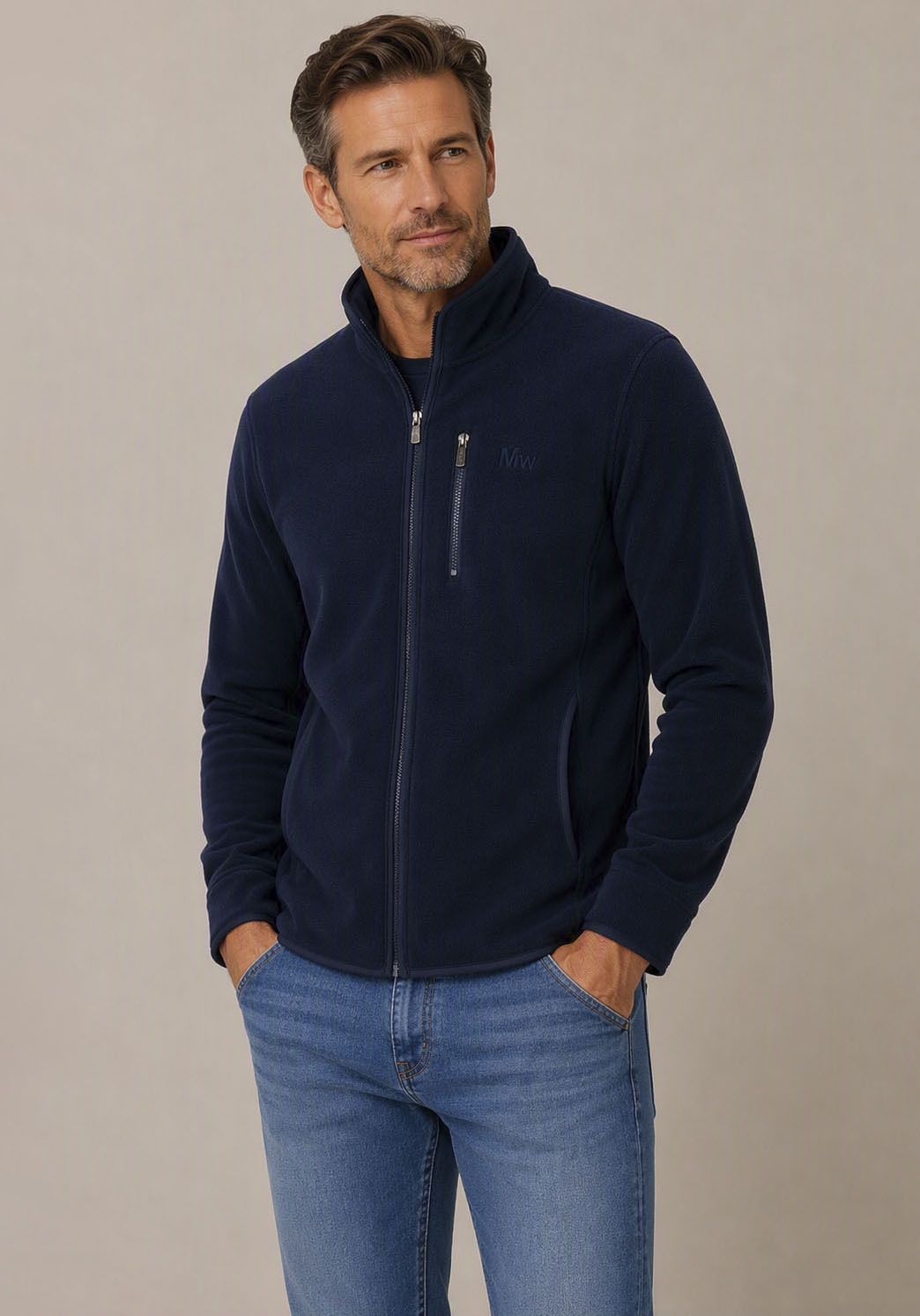 Man's World Veste polaire col montant en polaire teddy pour la transition