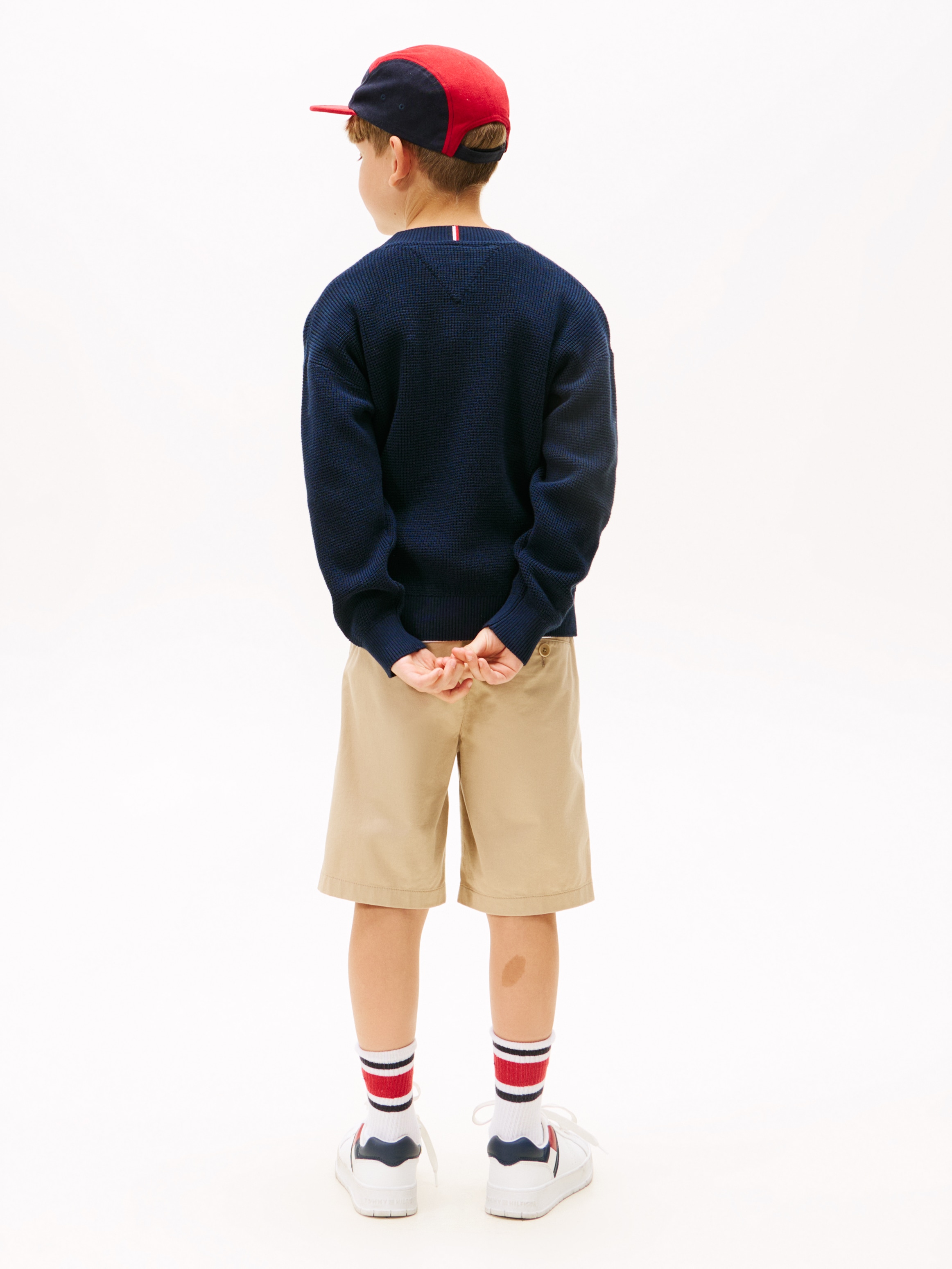Tommy Hilfiger Pull à col rond »COTTON TEXTURE SWEATER« für Kinder bis 16 Jahre, Strukturstrick