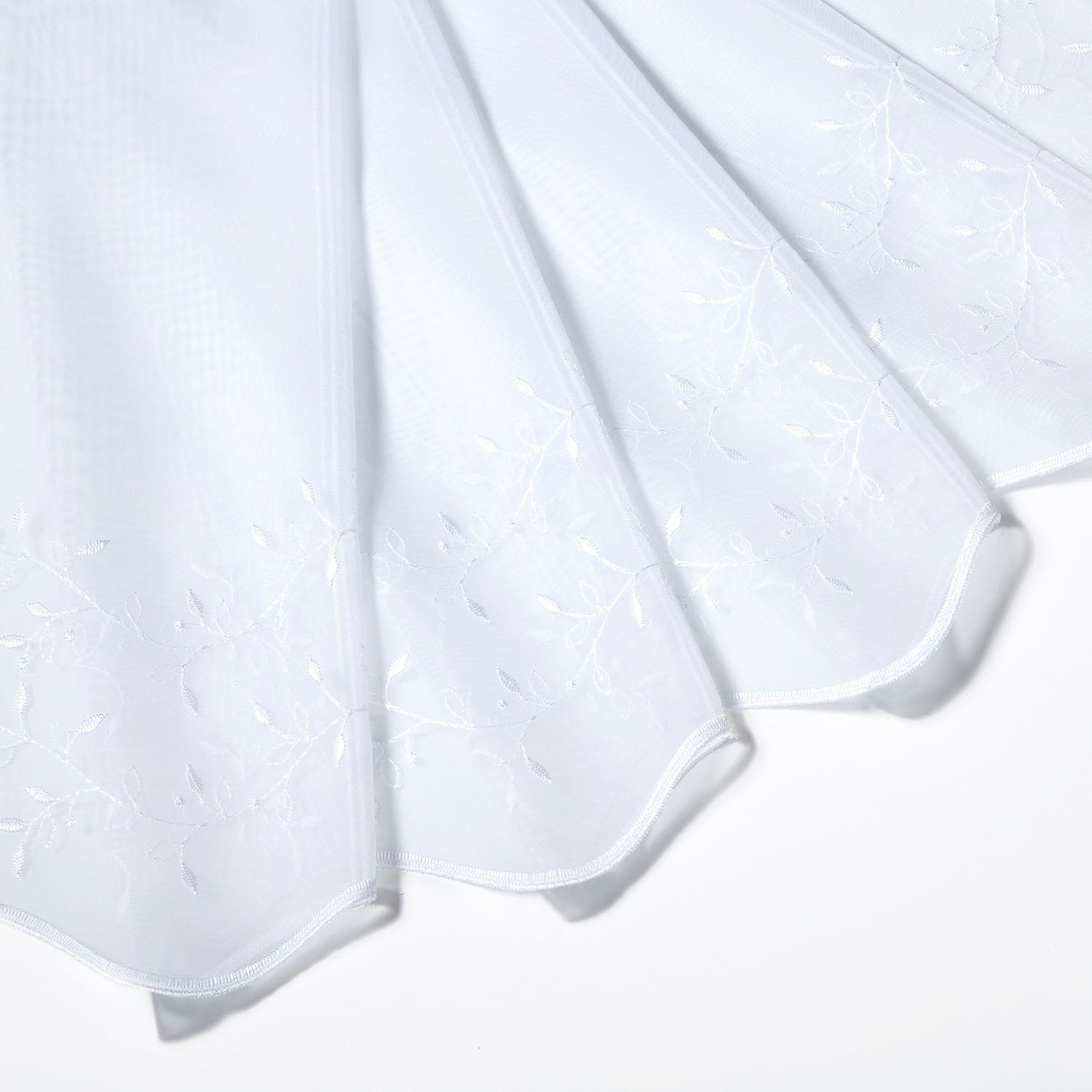 Gerster Rideau à vitres »TWINE« Orifices de passage 1 cuis tlg. Voile haut de gamme brodé de guirlandes florales