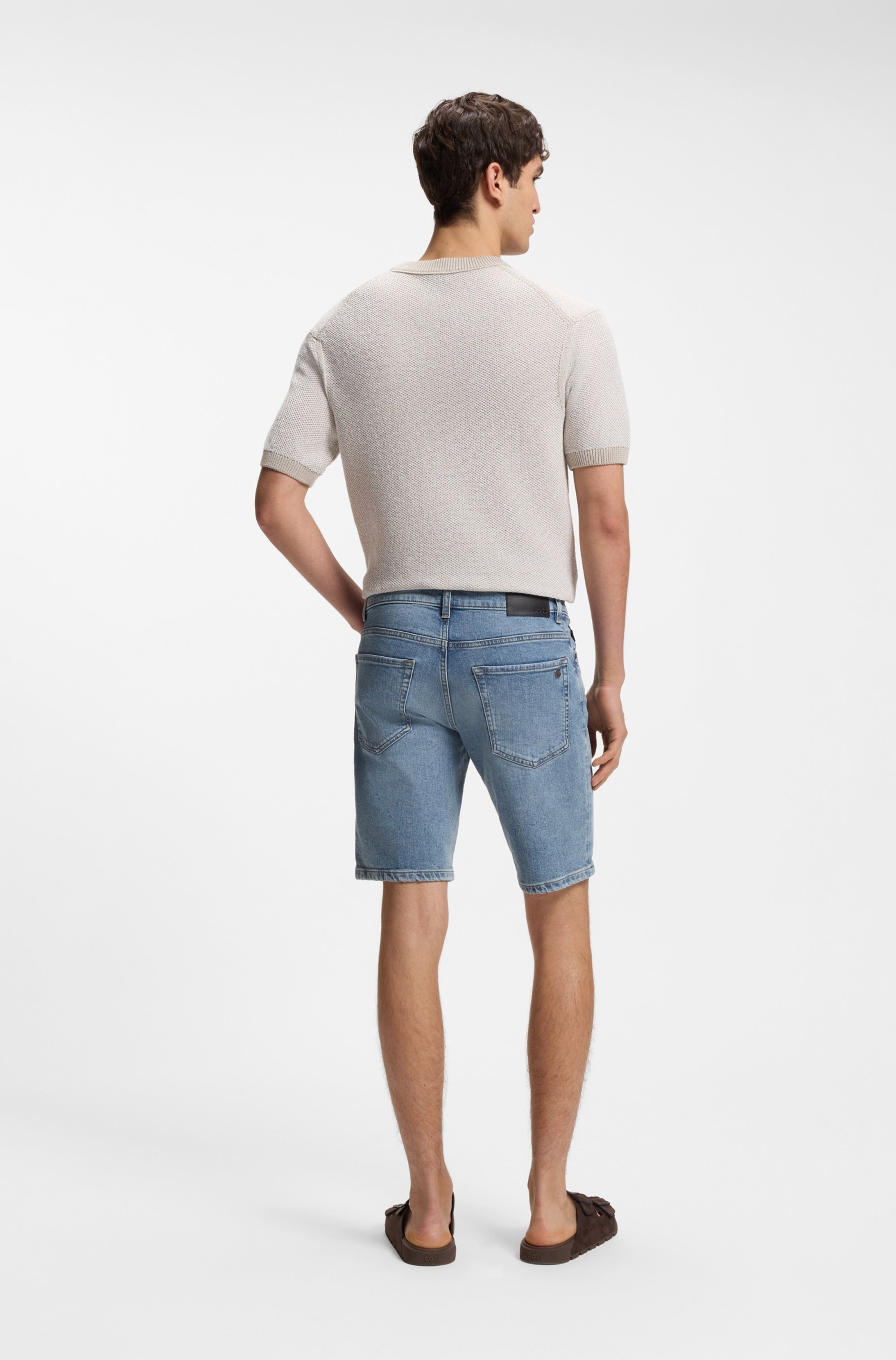 BOSS ORANGE Short en jean »Maine« Regular Fit, denim stretch, used washed