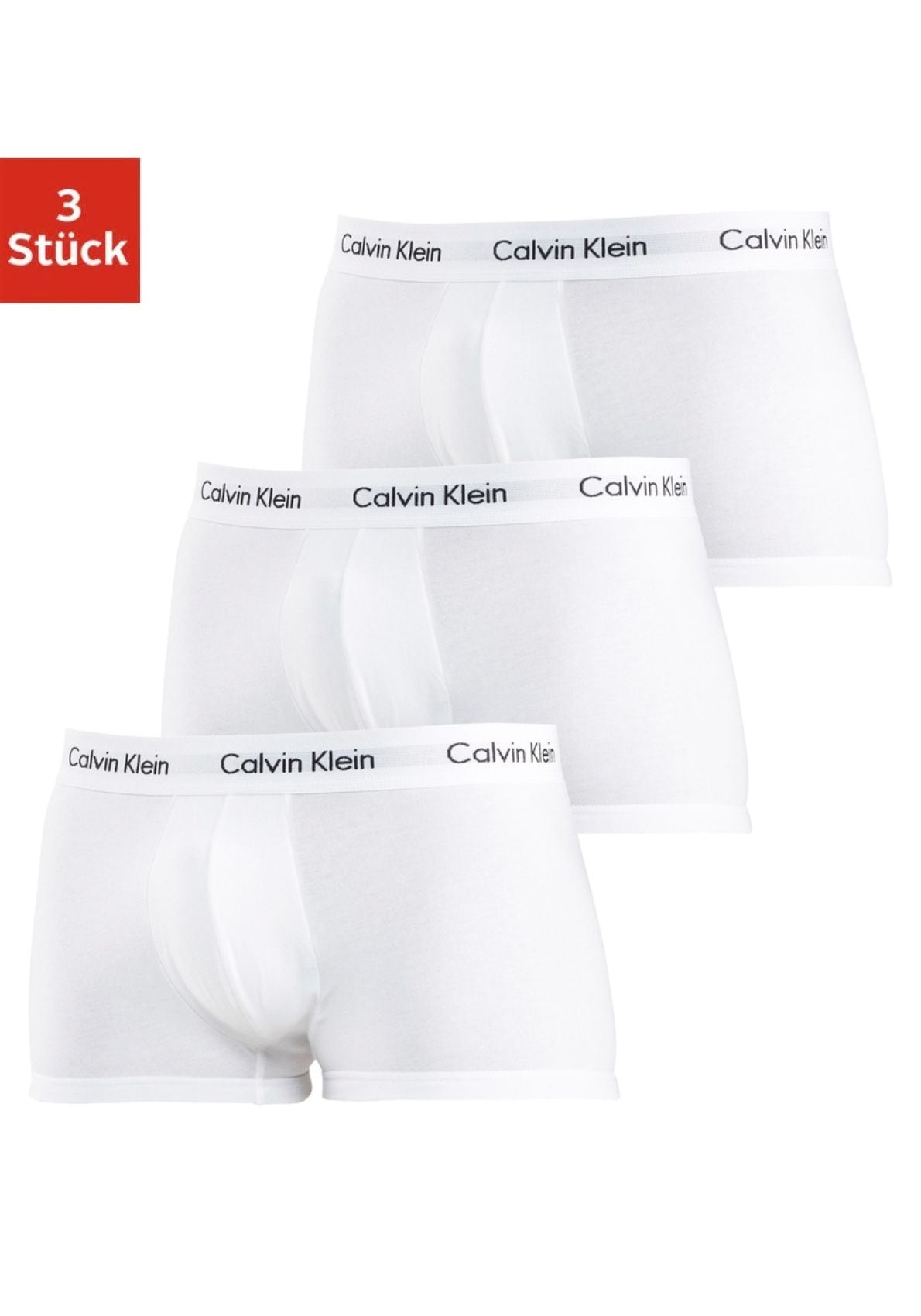 Calvin Klein Underwear Tronc »Low Rise Trunk 3 PACK« 3 cuis mit weissem Webbund