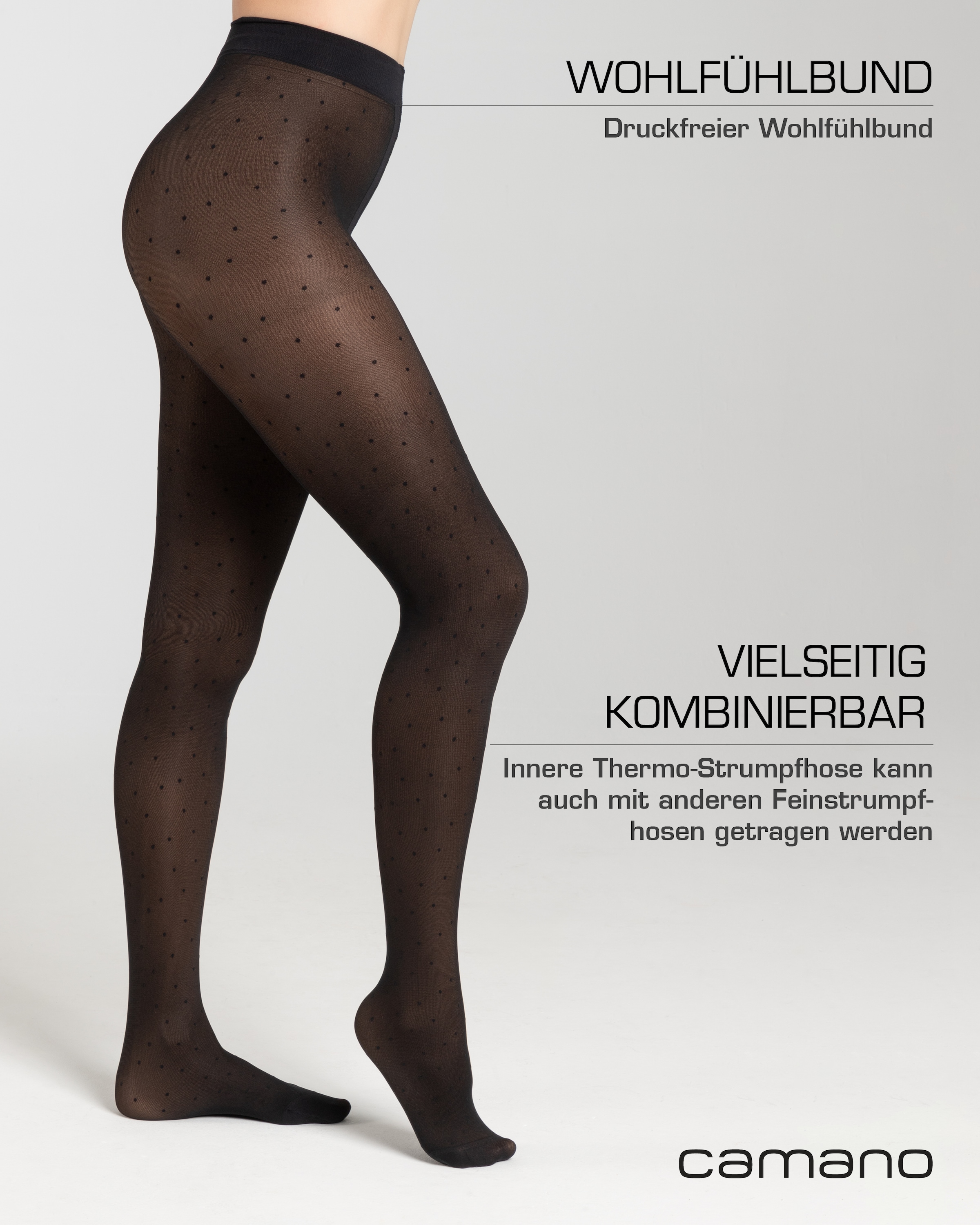 Camano Thermostrumpfhose »comfort« 80 80 DEN Strumpfhosen mit transparenter 20 DEN Optik