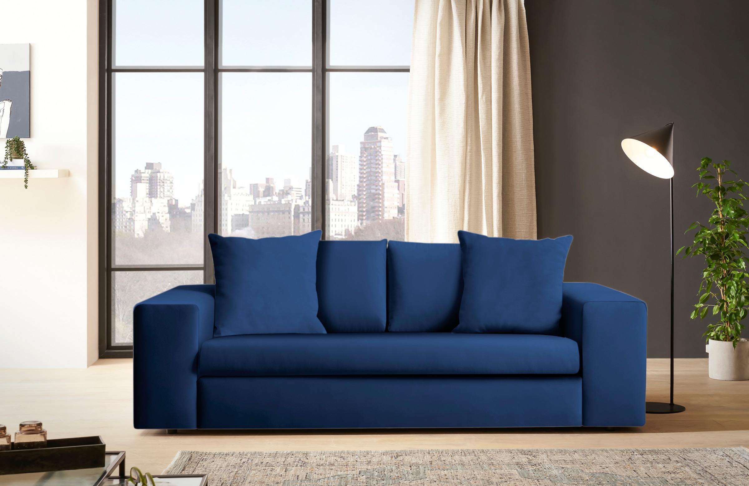 Home affaire 2-Sitzer »SLEETLAND XXL in Samtvelours oder Vintage-Leder-Optik« besonders gross und bequem