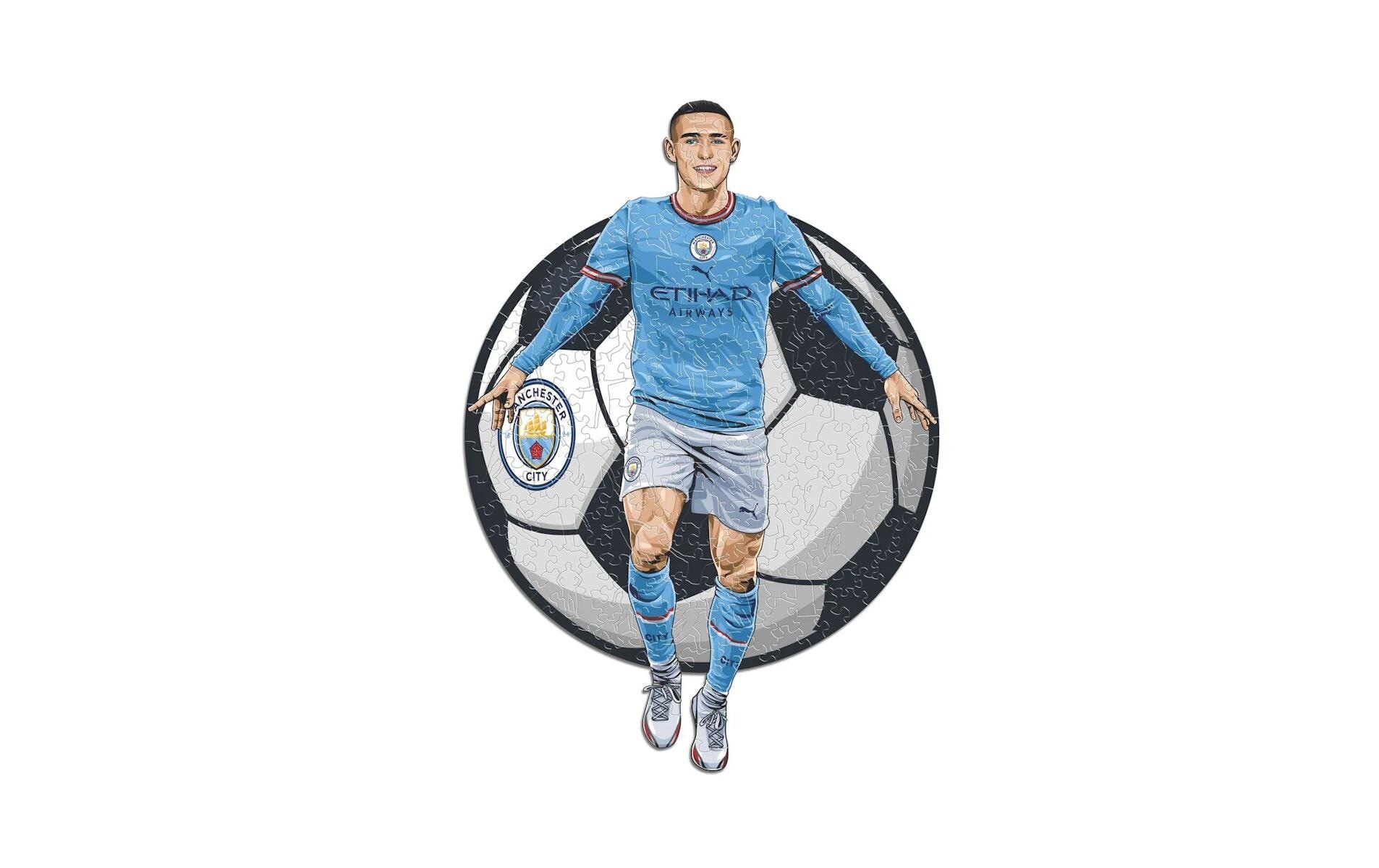   Puzzle »Iconic Man City FC – Phil Foden« Holzart: Birke (Herkunftsland: China)