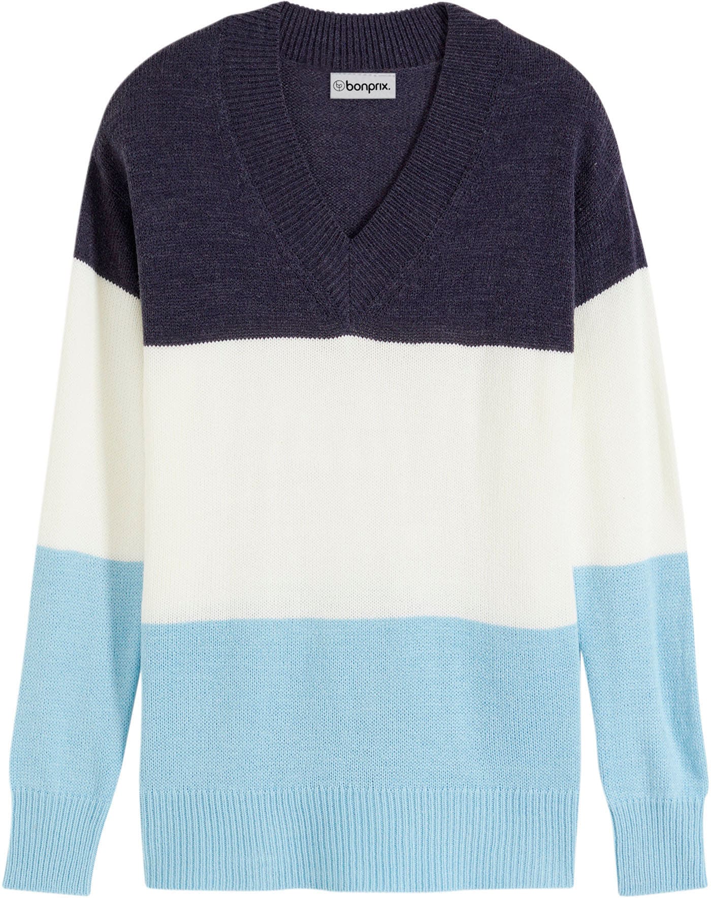 bonprix Pull en tricot »Pullover« aus Polyacryl, mit V-Ausschnitt, bequeme Passform