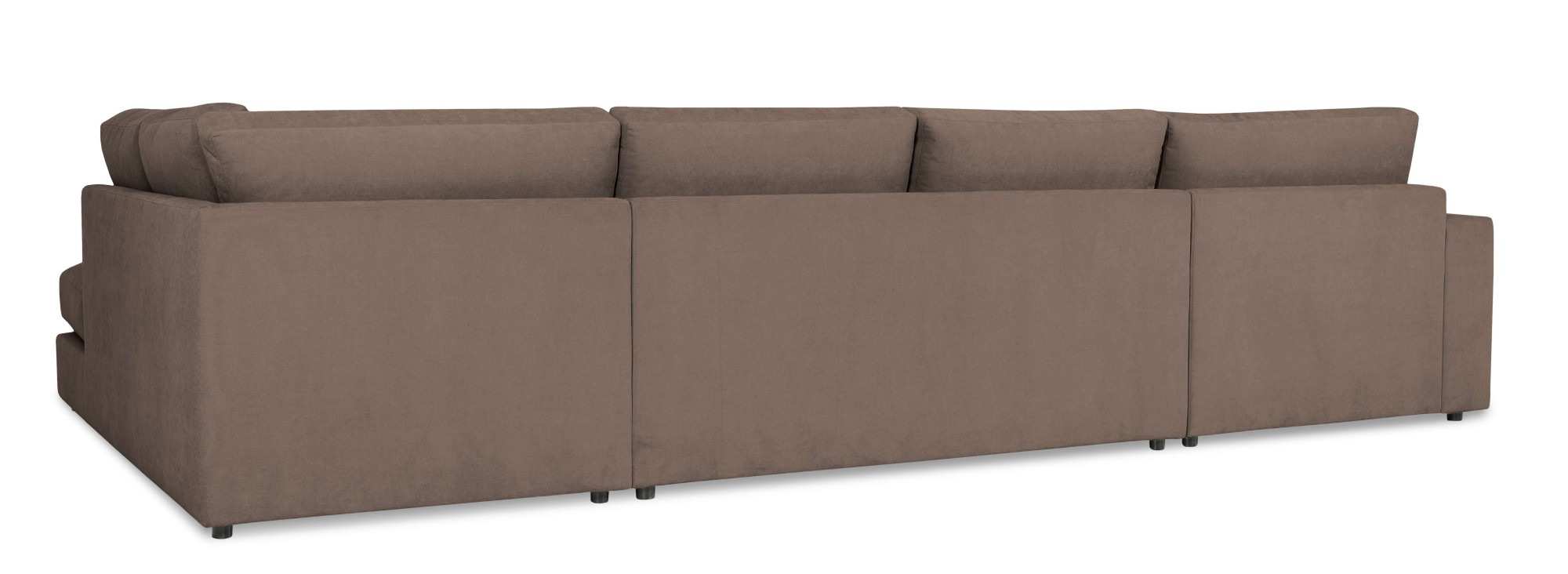 GOODproduct Paysage de salon »Nivette, weiches Chenille« Largeur 386 cm, forme en U, jusqu’au sol, 6 coussins décoratifs inclus