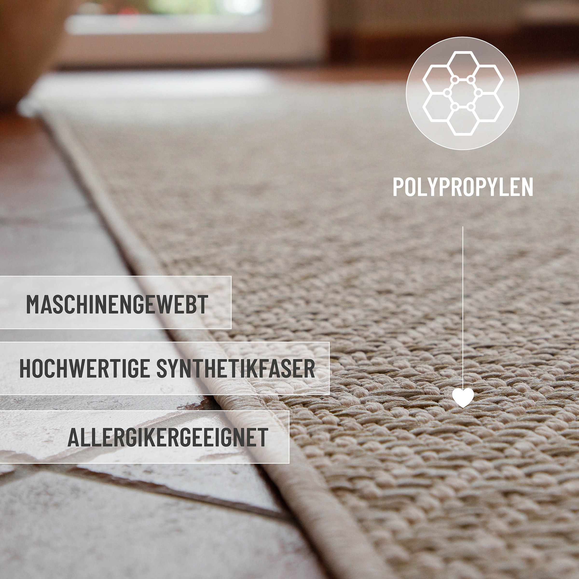 Wecon home Chemin de table »Miami Beach« Rectangulaire 5 mm Höhe In- & Outdoor Teppich, wetterfest, modernes Rauten Muster, Balkon