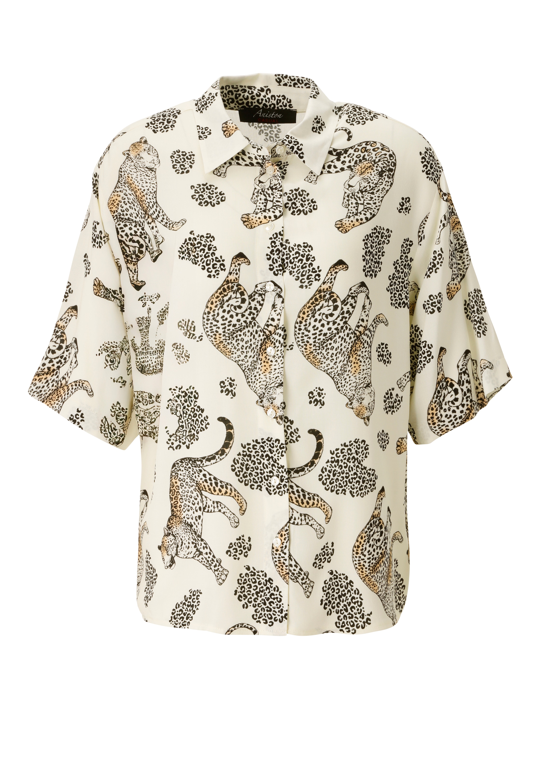 Aniston CASUAL Blouse chemise mit dekorativen Leoparden bedruckt - NEUE KOLLEKTION