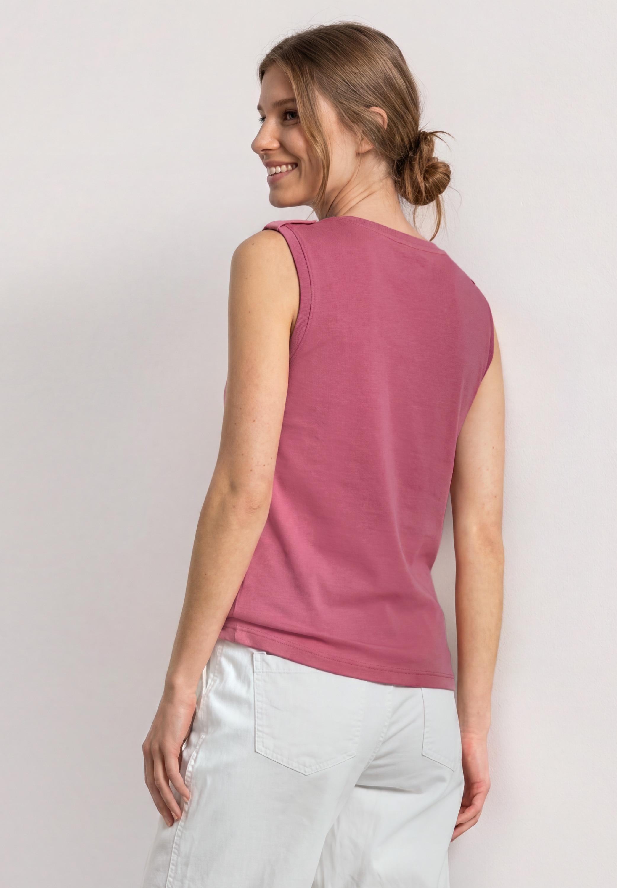 STREET ONE Haut de chemise top d'été avec col en V et détail à boutons