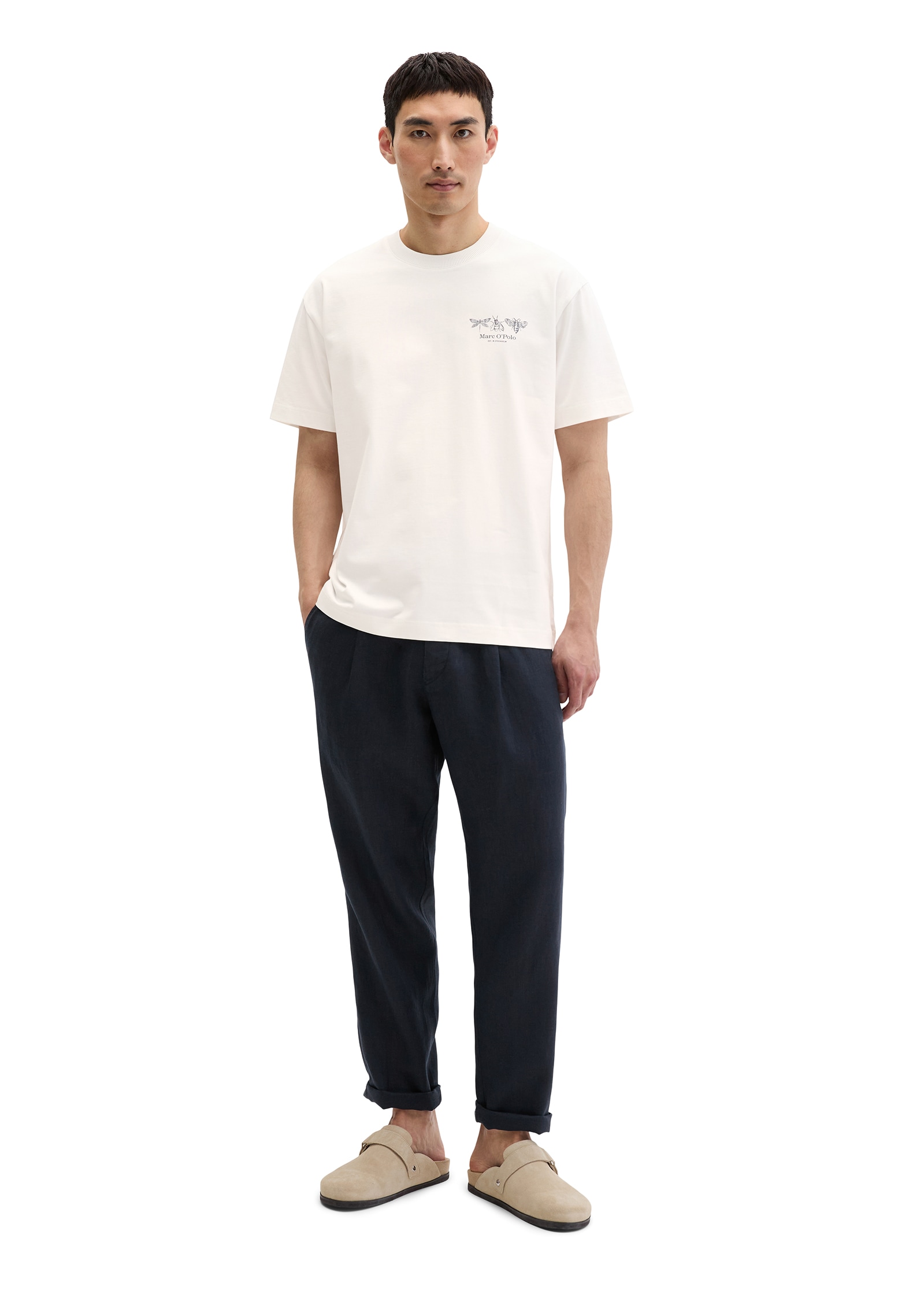 Marc O'Polo T-shirt coupe ample avec impression dans le dos