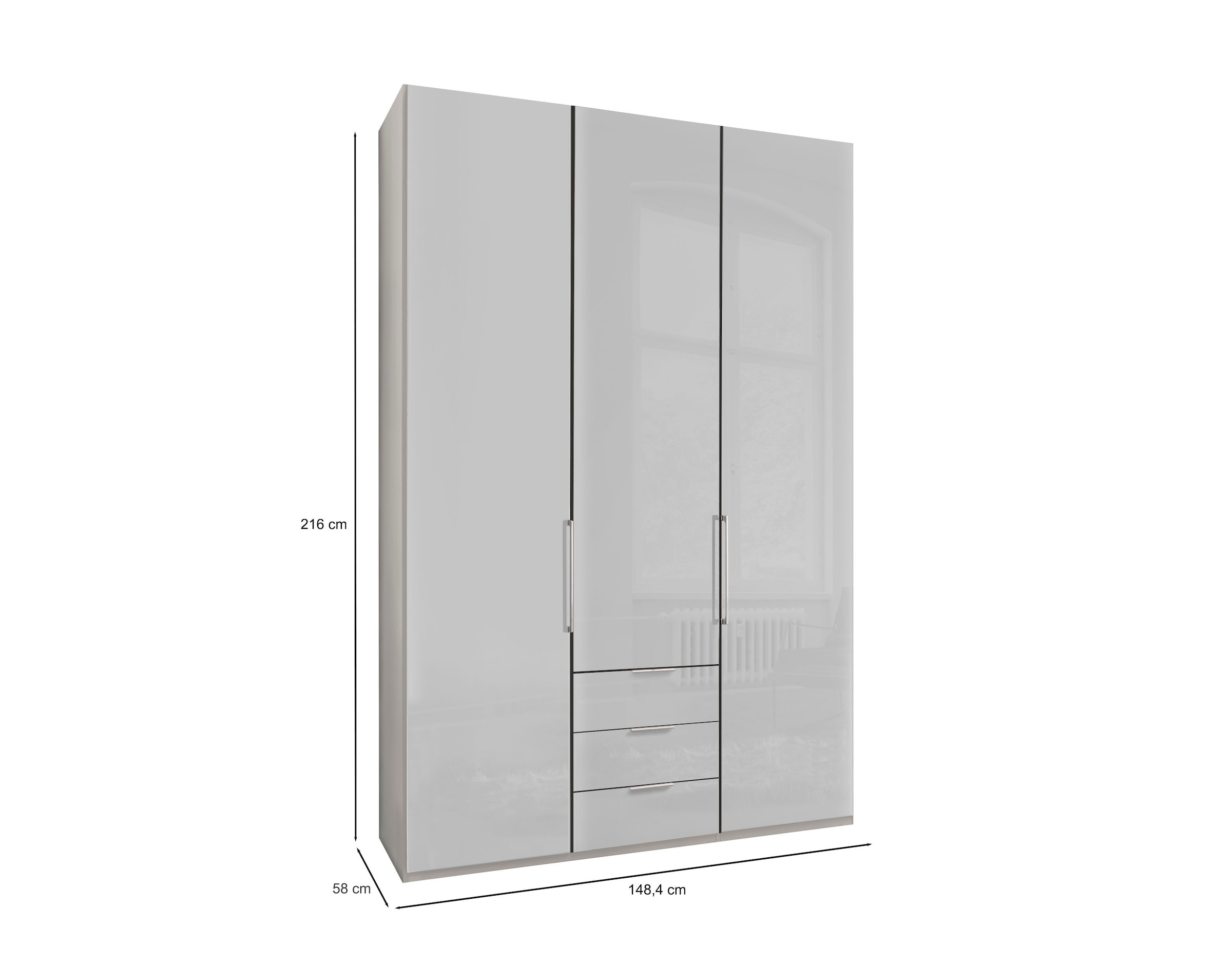 WIEMANN Armoires à vêtements »Monaco« mit Glasfront sowie hochwertigen Beschlägen inkl. Dämpfung