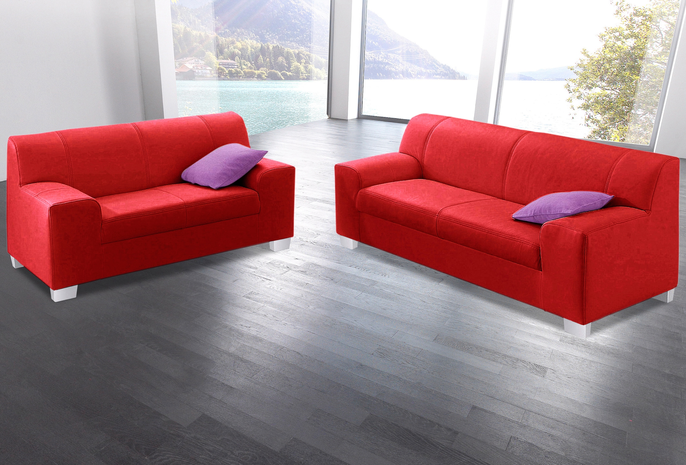 DOMO collection Polstergarnitur »Amando zeitlos und modern, komfortabel« Spar-Set,  bestehend aus 2er- und 3er-Sofa