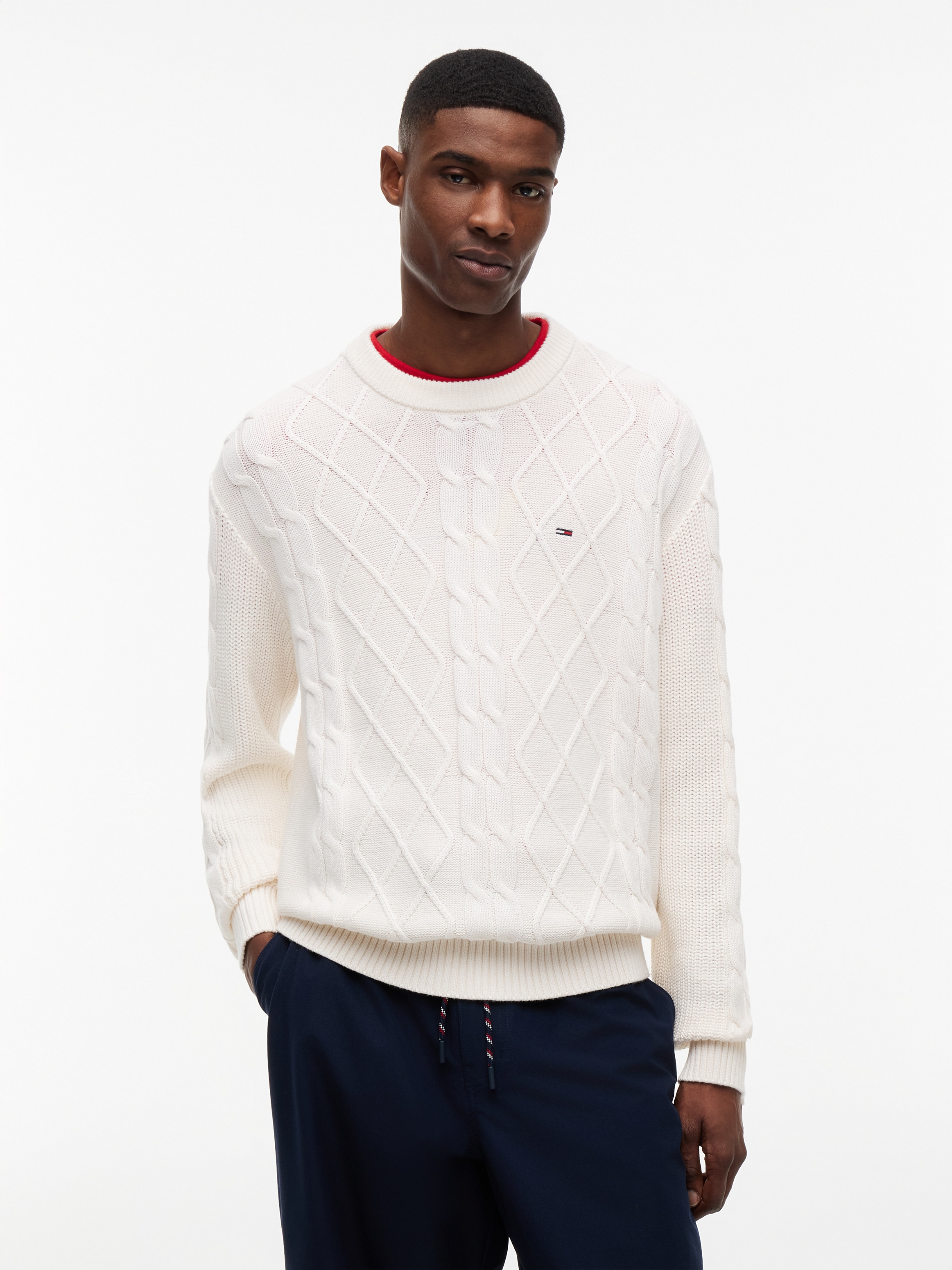 Tommy Jeans Pull à col rond »TJM REG CABLE KNIT SWEATER«
