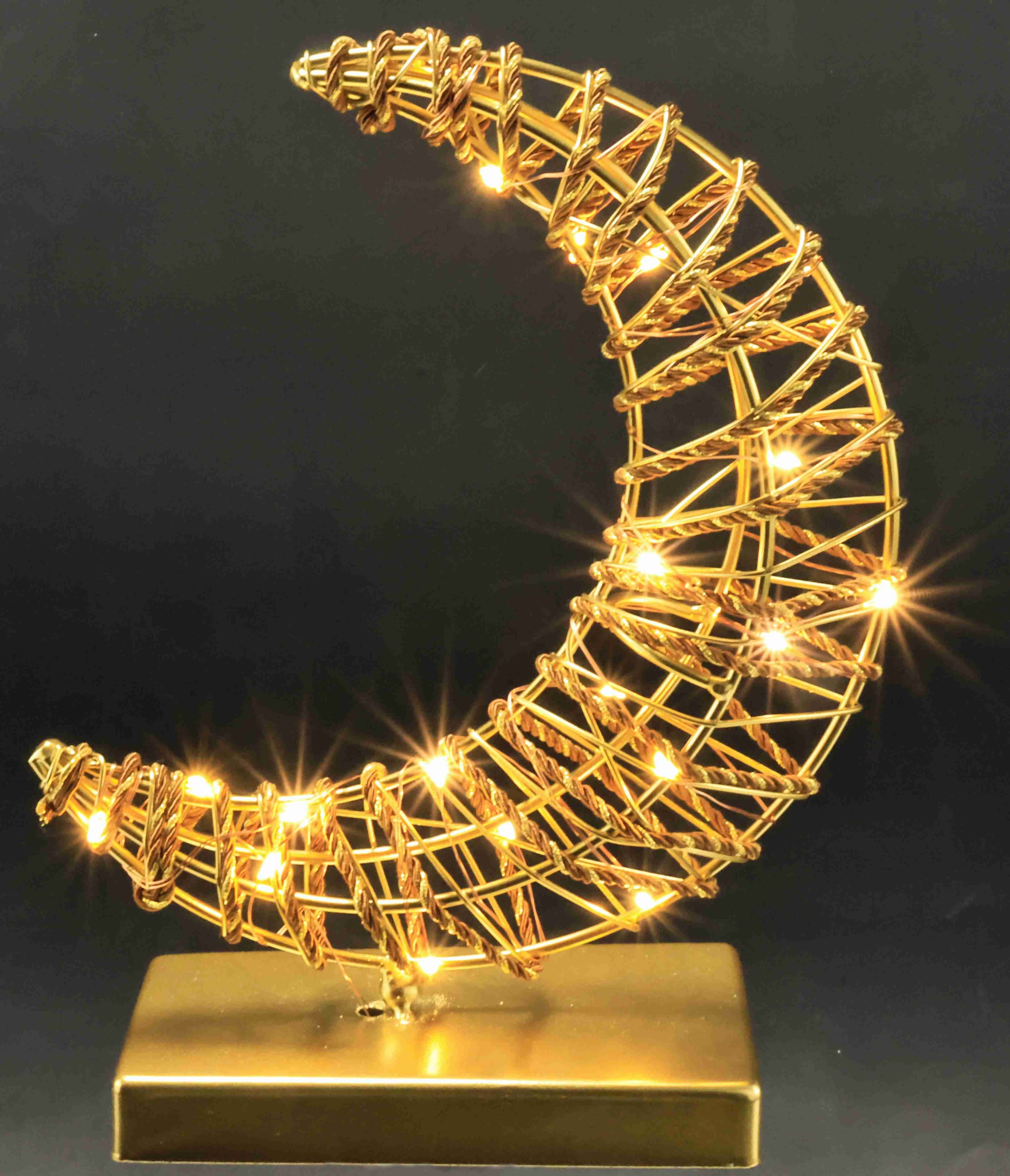 I.GE.A. LED-Dekofigur »LED-Dekoobjekt Mond« Dekofigur Metall Gold warmweiss Timer Batteriebetrieb Weihnachtsdeko