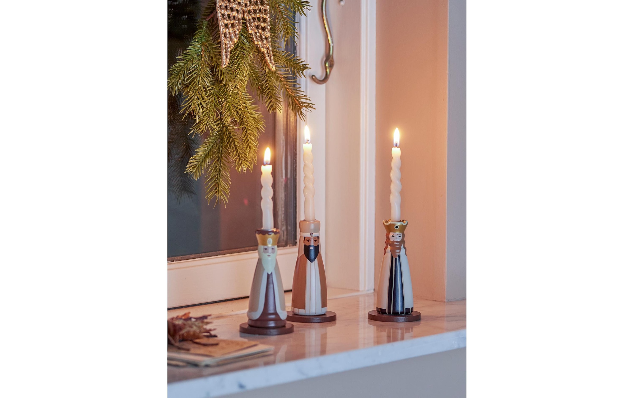 Bloomingville Photophore »Bloomingville Weihnachtswindlicht Betiel 3-er Set«