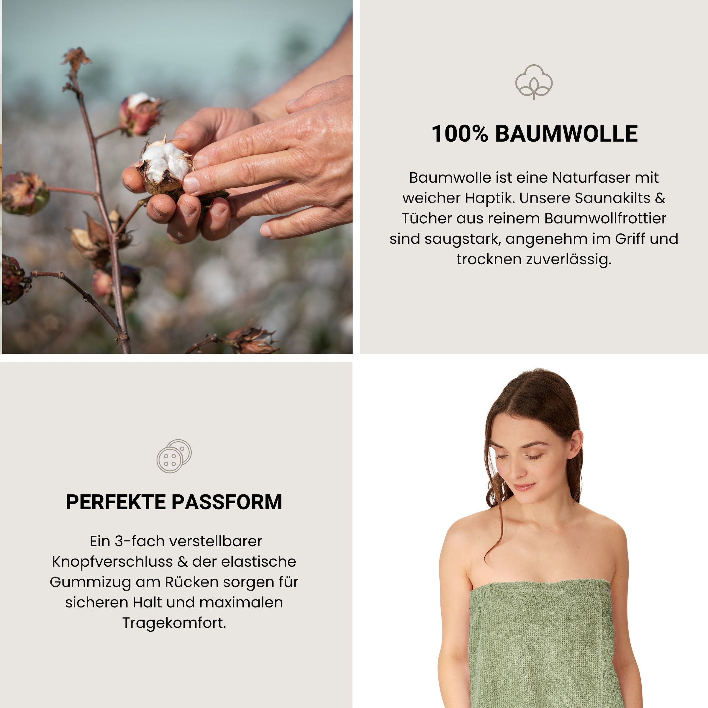 Schiesser Sarong »Saunakilt Turin für Damen in angesagter Reiskornoptik« 1 cuis OEKO-TEX® MADE IN GREEN