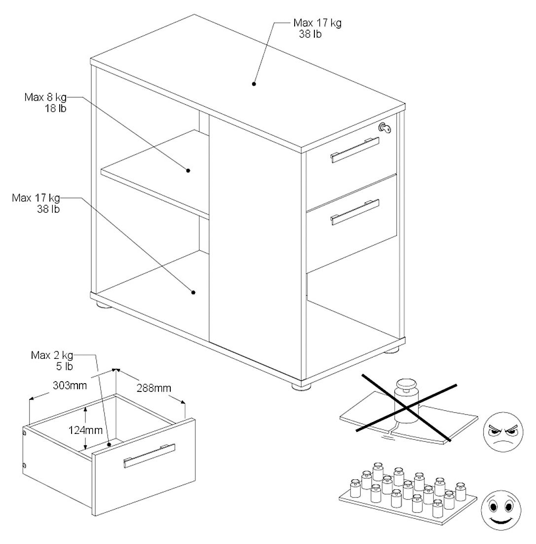 Parisot Ensemble de meubles de bureau »Start Up« Set, 3-tlg., 3 tlg. Gesamtarbeitsfläche 189 x 80 cm