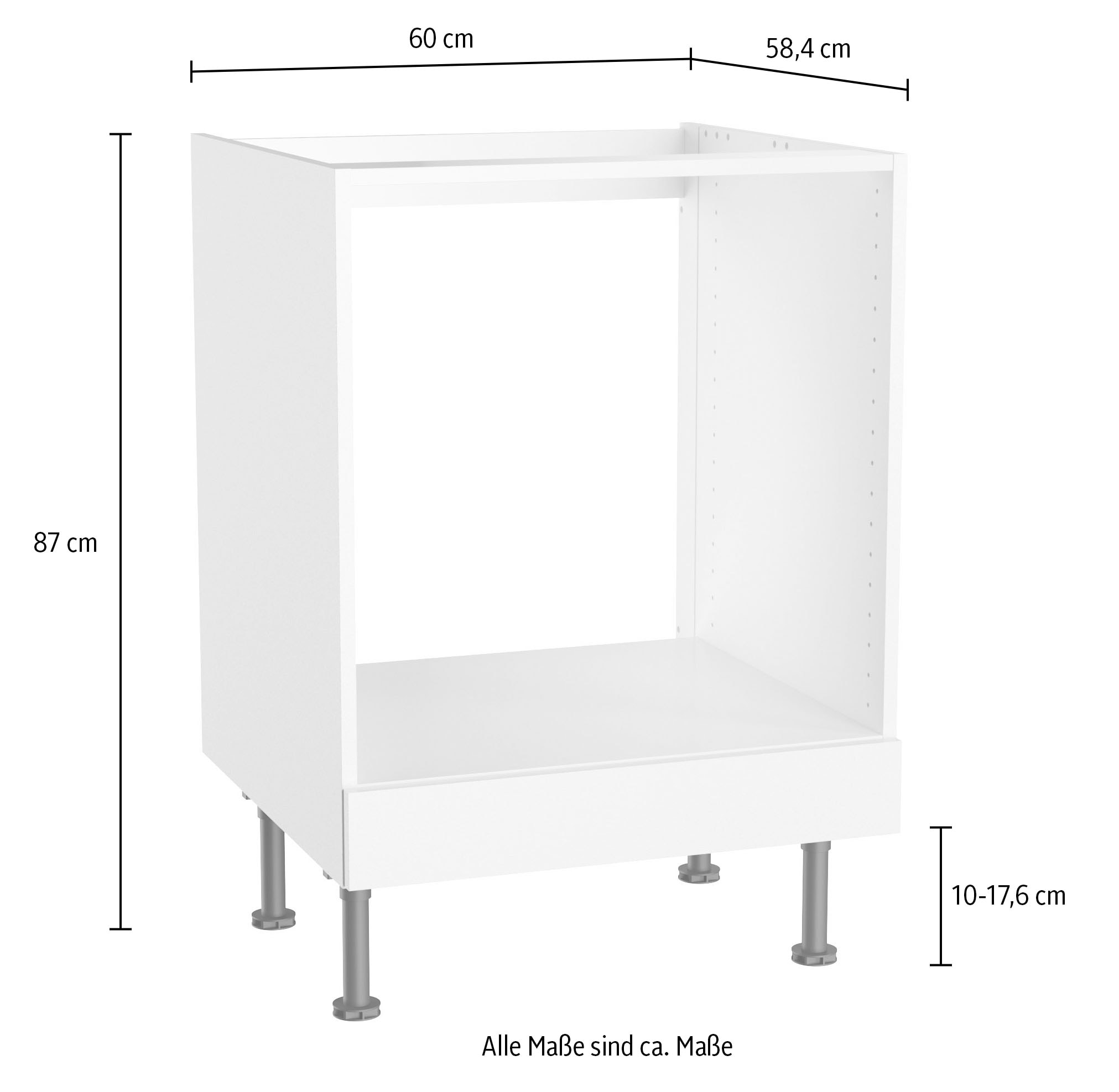 KOCHSTATION Armoire encastrée pour cuisinière »KS-Paula« 60 cm breit, 87 cm hoch, mit 1 festen Blende