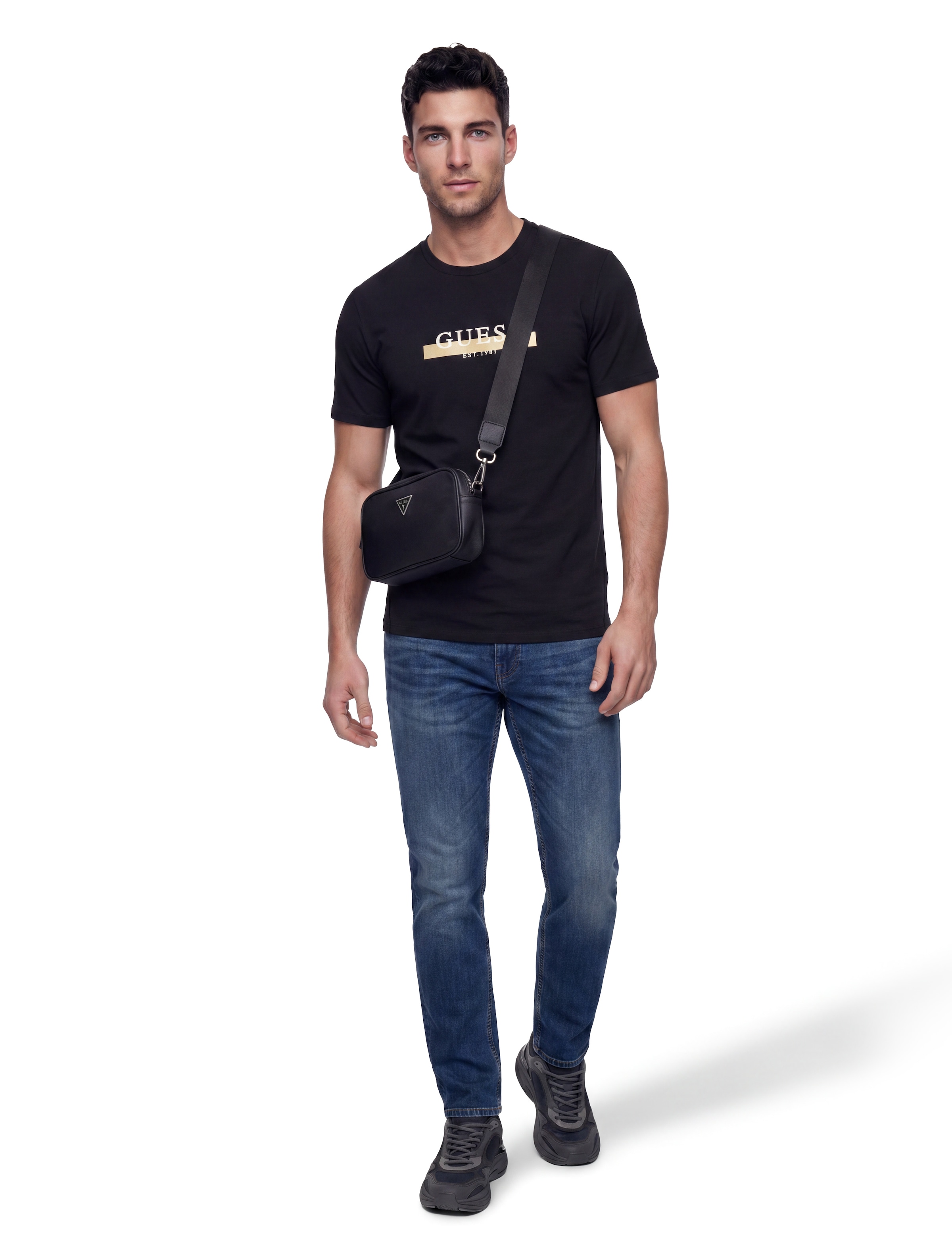 Guess Kameratasche »MILANO CAMERA BAG S« Herren Umhängetasche, Mini Bag mit abnehmbarem Umhängeriemen