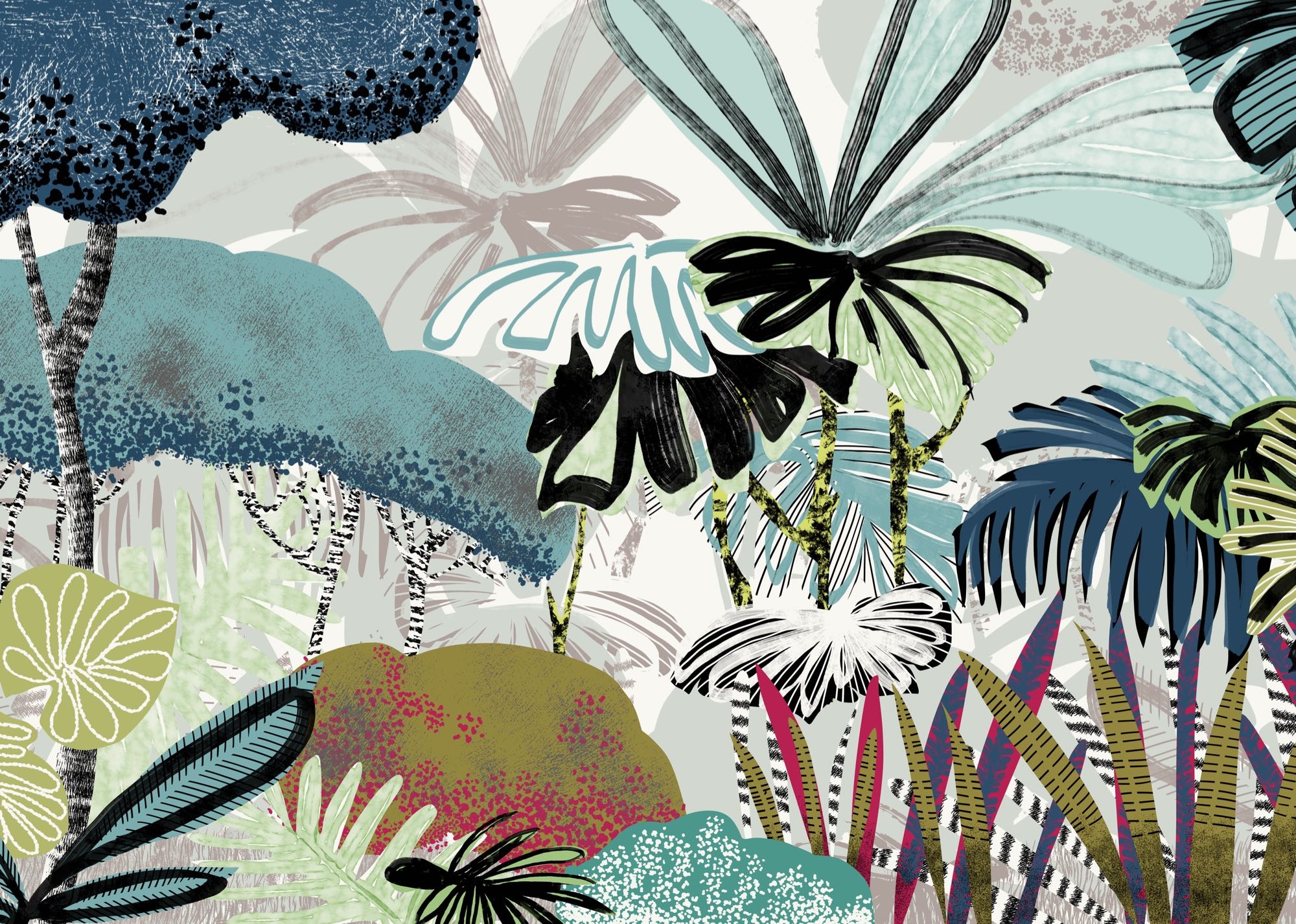 Komar Fototapete »Vlies Fototapete - Jolly Jungle - Grösse 350 x 250 cm« Motiv | bedruckt glatt