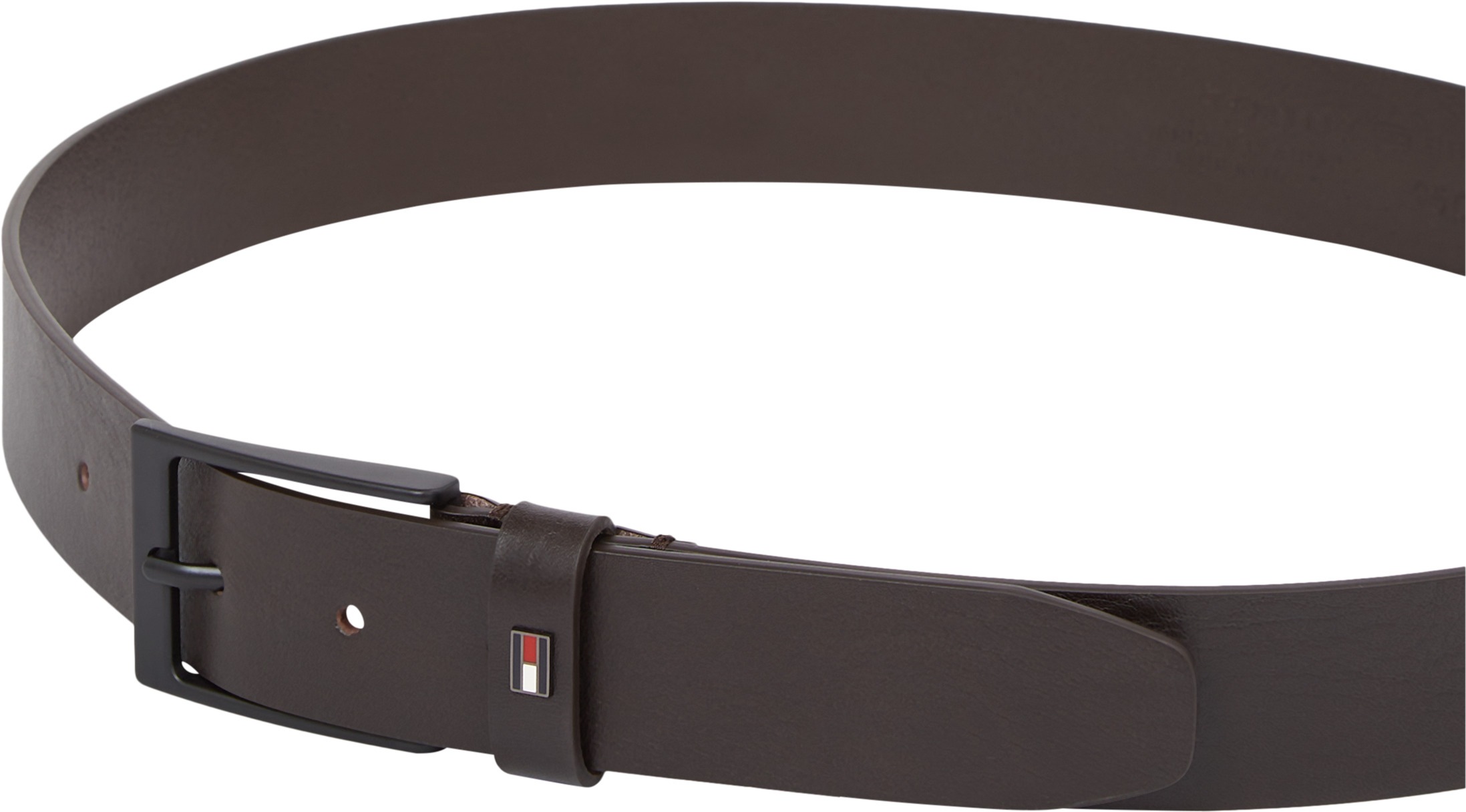 Tommy Hilfiger Ledergürtel »LAYTON 3.5 cm breit« Metallpatch, Einfachdornschliesse