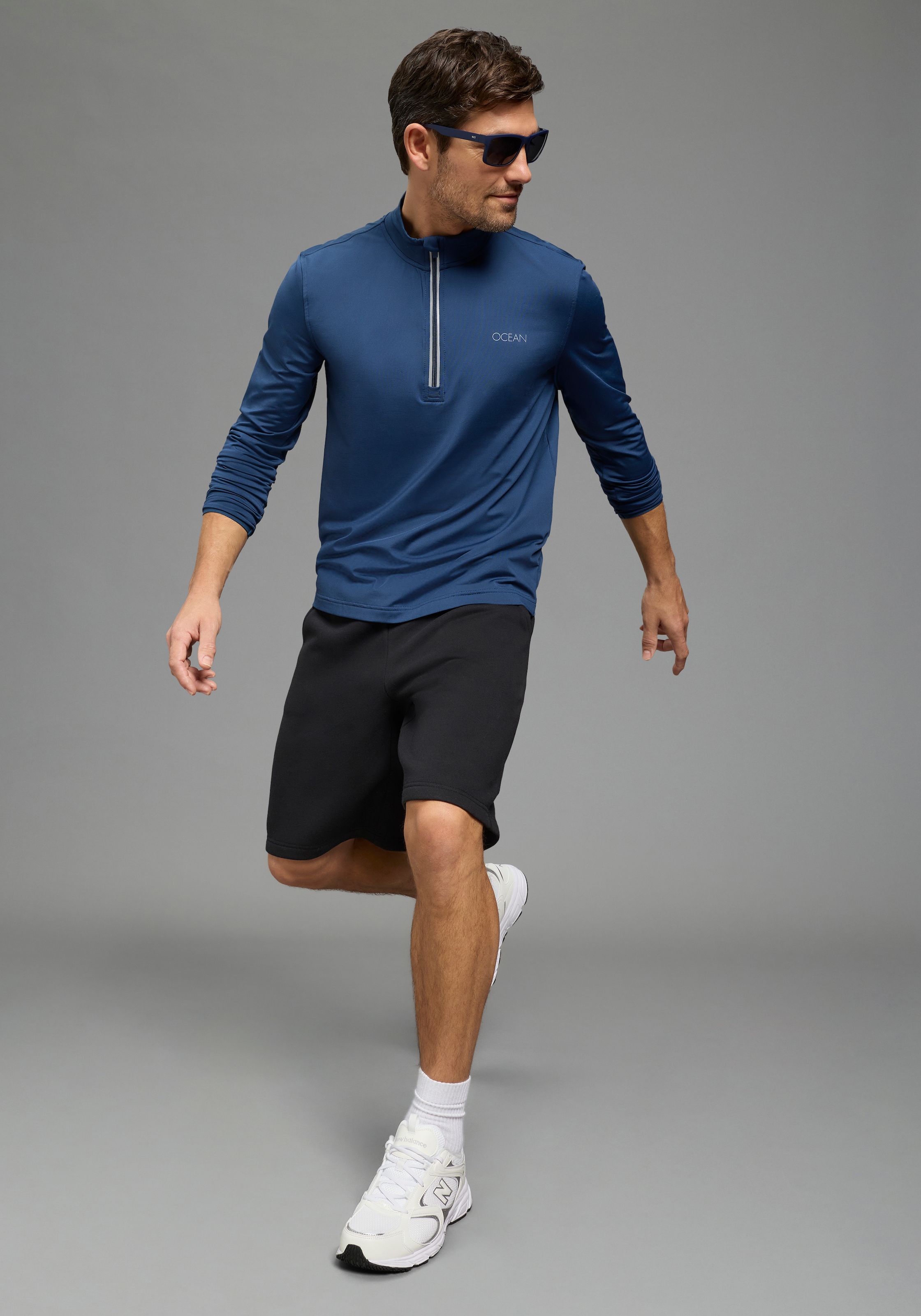 Ocean Sportswear Funktionsshirt »atmungsaktiv , quick dry« schmale Passform, Langarm, mit Reissverschluss am Ausschnitt