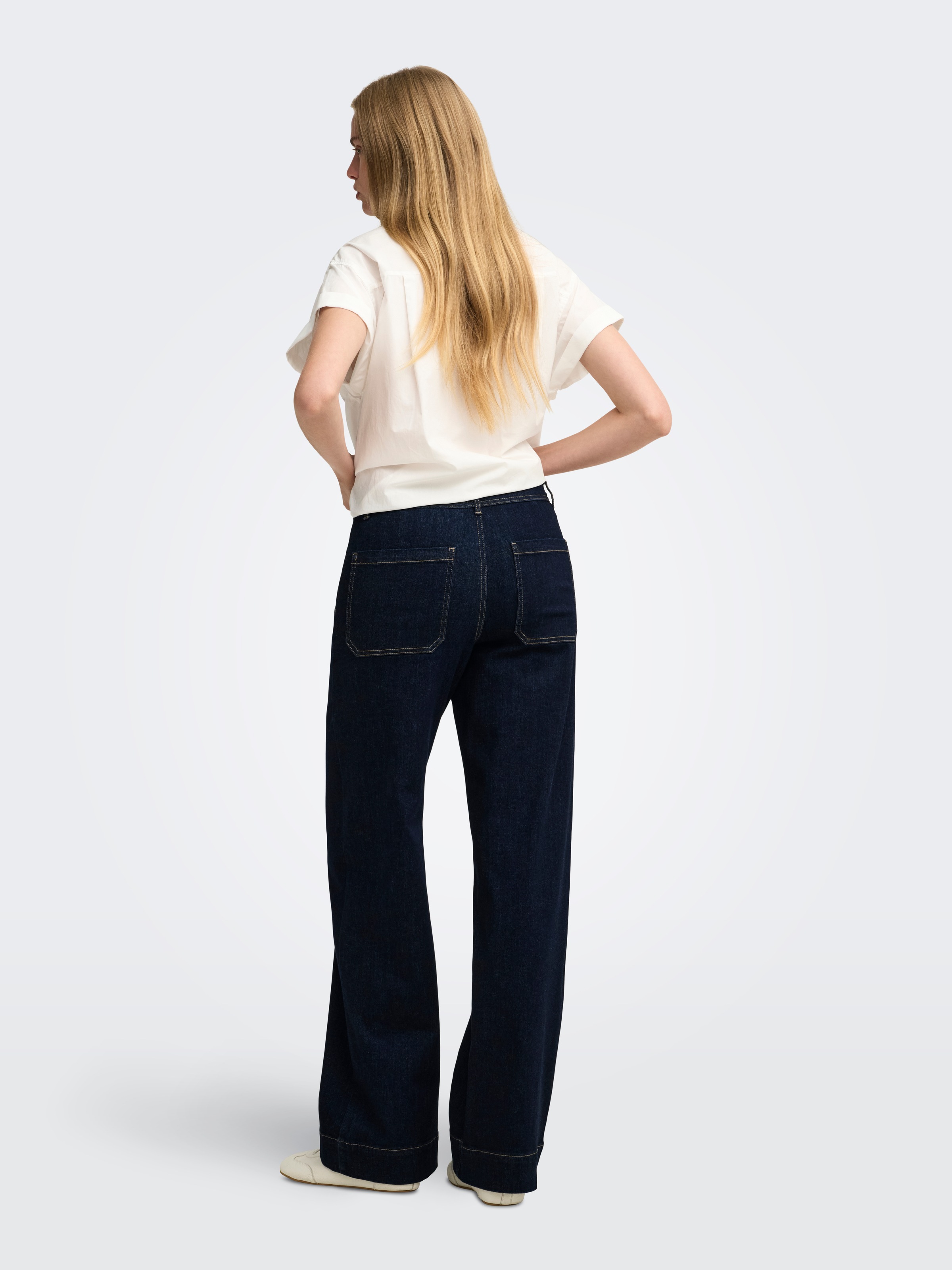 ONLY Jeans taille haute »ONLMADISON HW CHINO WIDE DNM GUA772 NOOS« Mélange de matériaux, coupe large