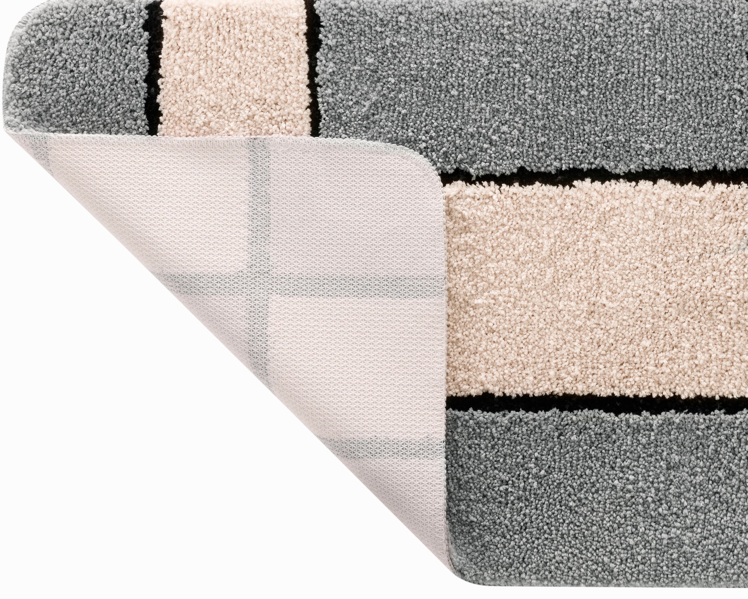 my home Badematte »Melli« Höhe 16 mm rutschhemmend beschichtet fussbodenheizungsgeeignet Badteppich, mit Muster, karierte Badematte