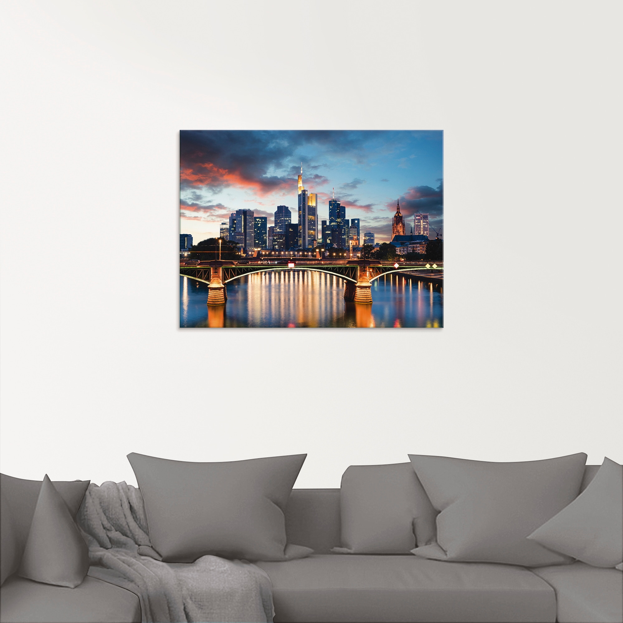 Artland Tableau en verre »Frankfurt am Main Skyline II« 1 cuis tlg. in verschiedenen Grössen