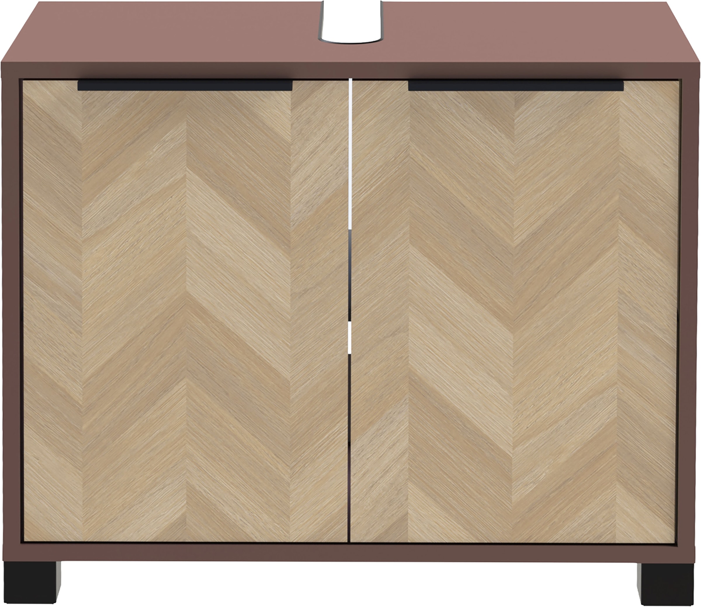 Schildmeyer Armoire sous lavabo »PIAZZA, 2 Türen, Breite 65,1 cm, MADE IN GERMANY« 1 cuis tlg. portes avec décor en arête de poisson, FABRIQUÉ EN ALLEMAGNE