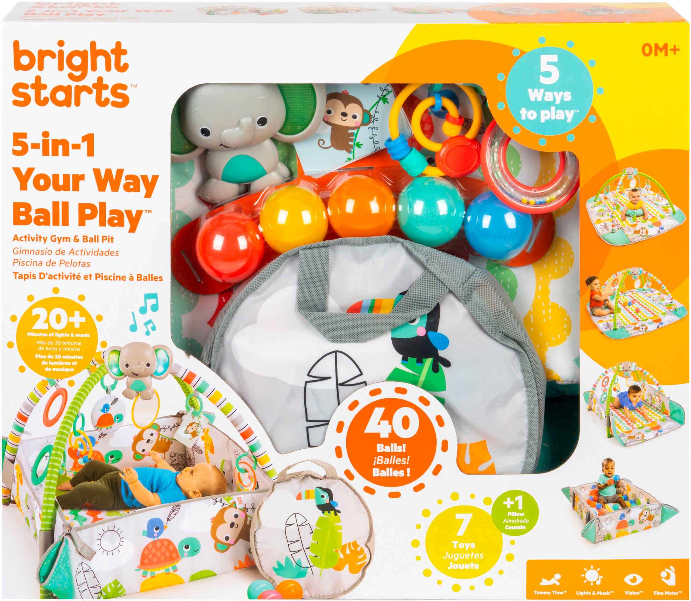 Bright Starts Spielbogen »5-in-1 Your Way Ball Play™ Activity Gym & Ball Pit - Totally Tropical™« mit Licht und Sound