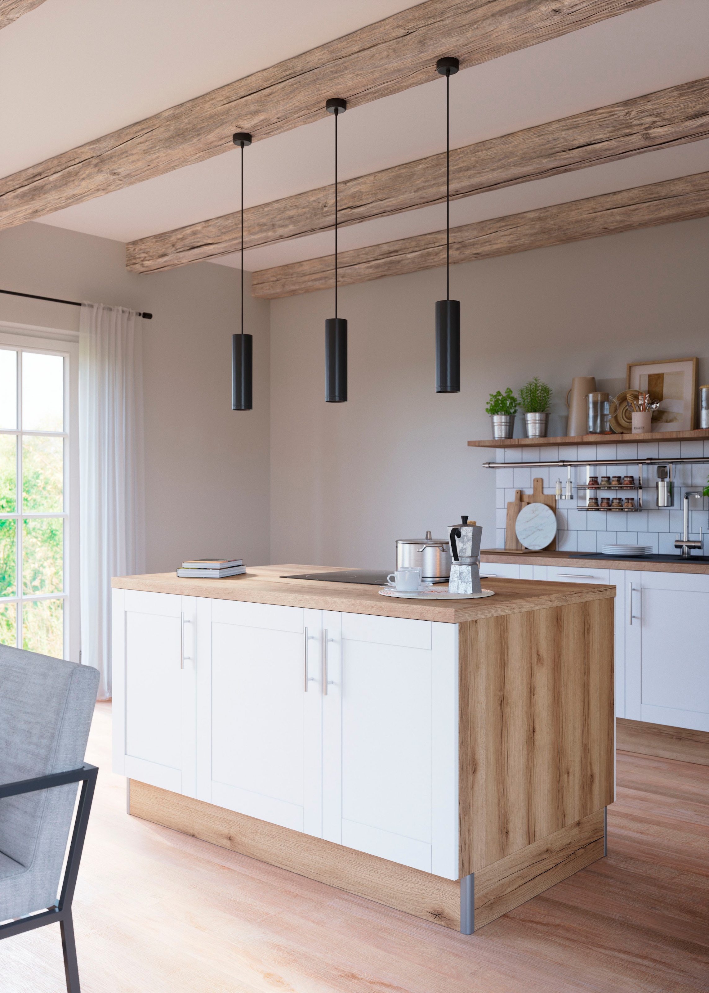 KOCHSTATION Îlot de cuisine »KS-Ahus« Kücheninsel, Breite 160 cm, wahlw. mit E-Gerät, Soft Close Funktion