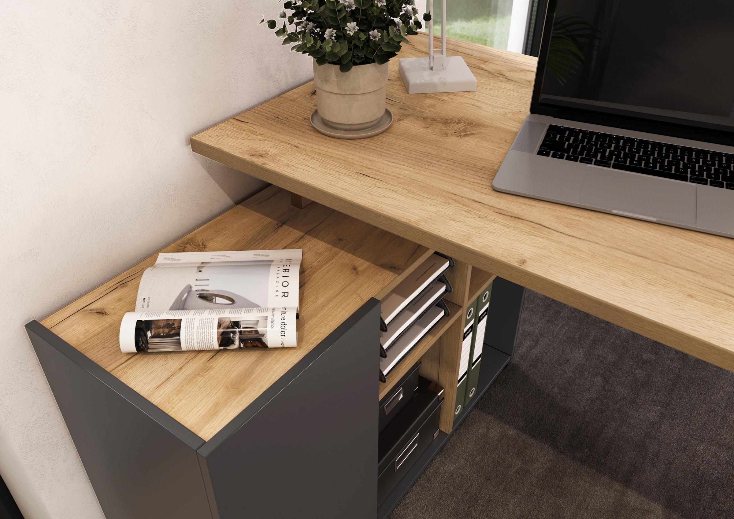 GERMANIA Bureau d'angle »Adrano« 1 cuis tlg. mit integriertem Sideboard