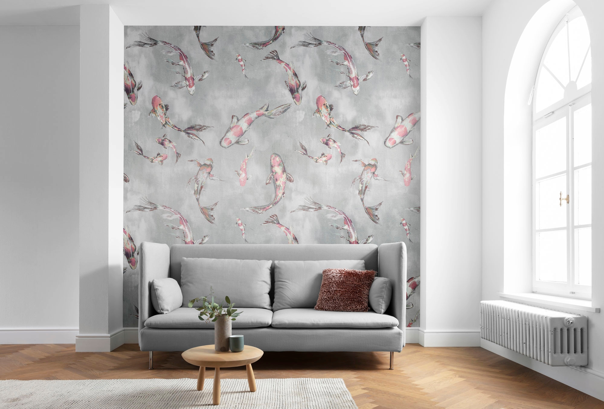 Komar Papier peint intissé »Digitaldruck Vlies -  Koi - Grösse 300 x 280 cm« imprimé Wohnzimmer, Schlafzimmer