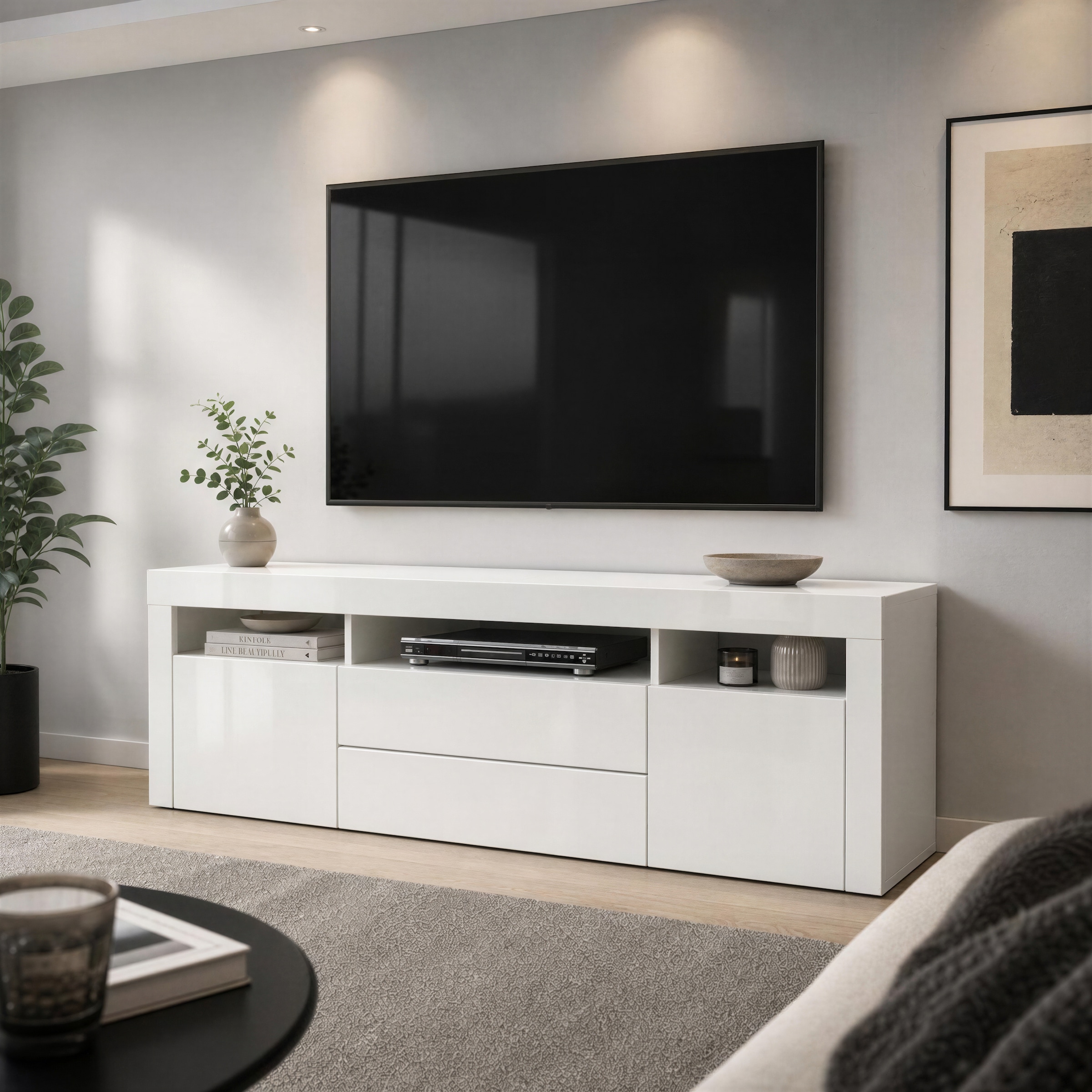 borchardt Möbel Table basse »Santa Fé, TV-Schrank 166 cm breit« Push-to-open-Funktion, 2 Türen, 2 Schubkästen und 3 offene Fächer