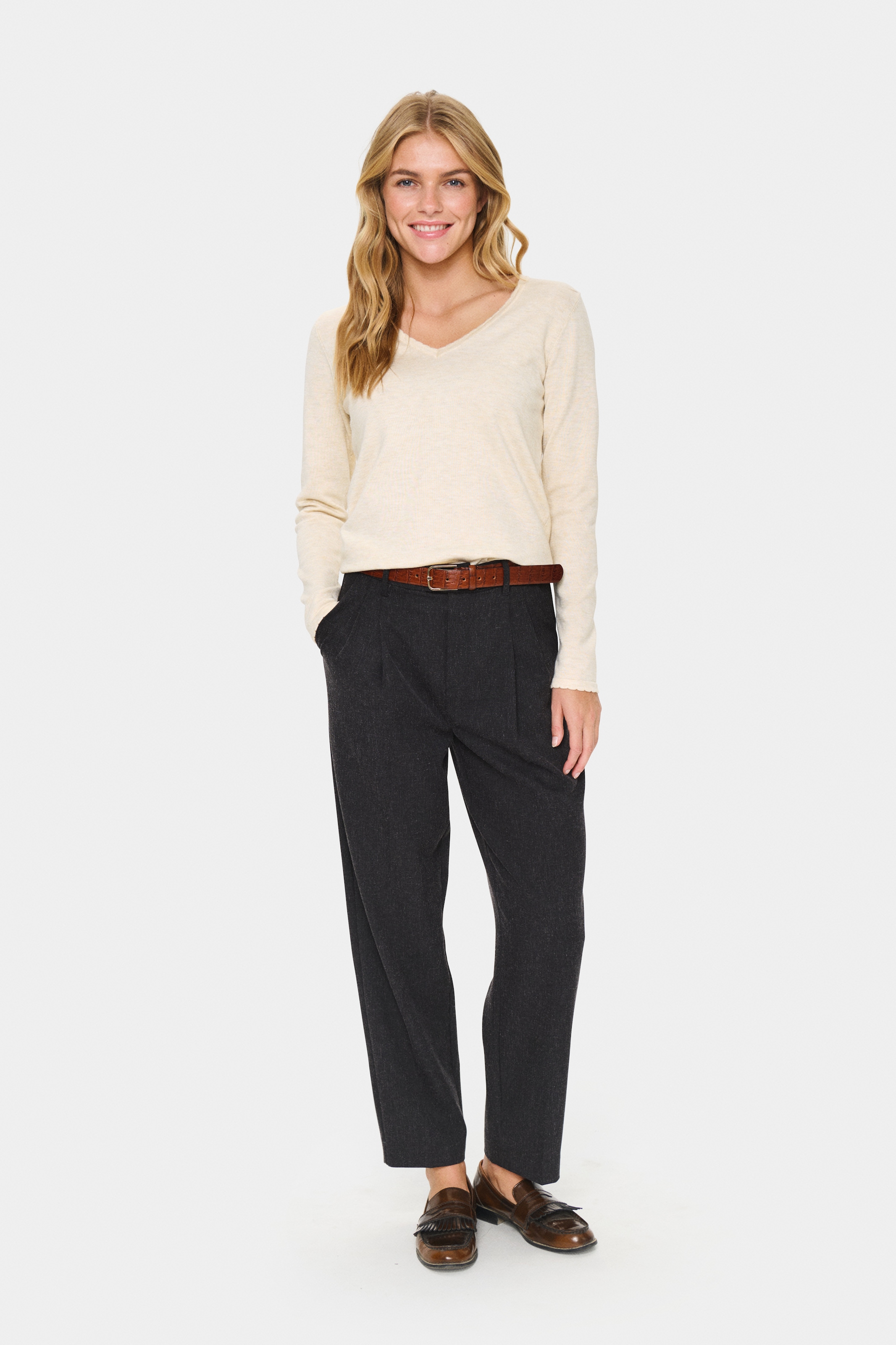 Saint Tropez Strickpullover »MilaSZ LS V-Neck Pullover« Regular fit, Viskosemischung