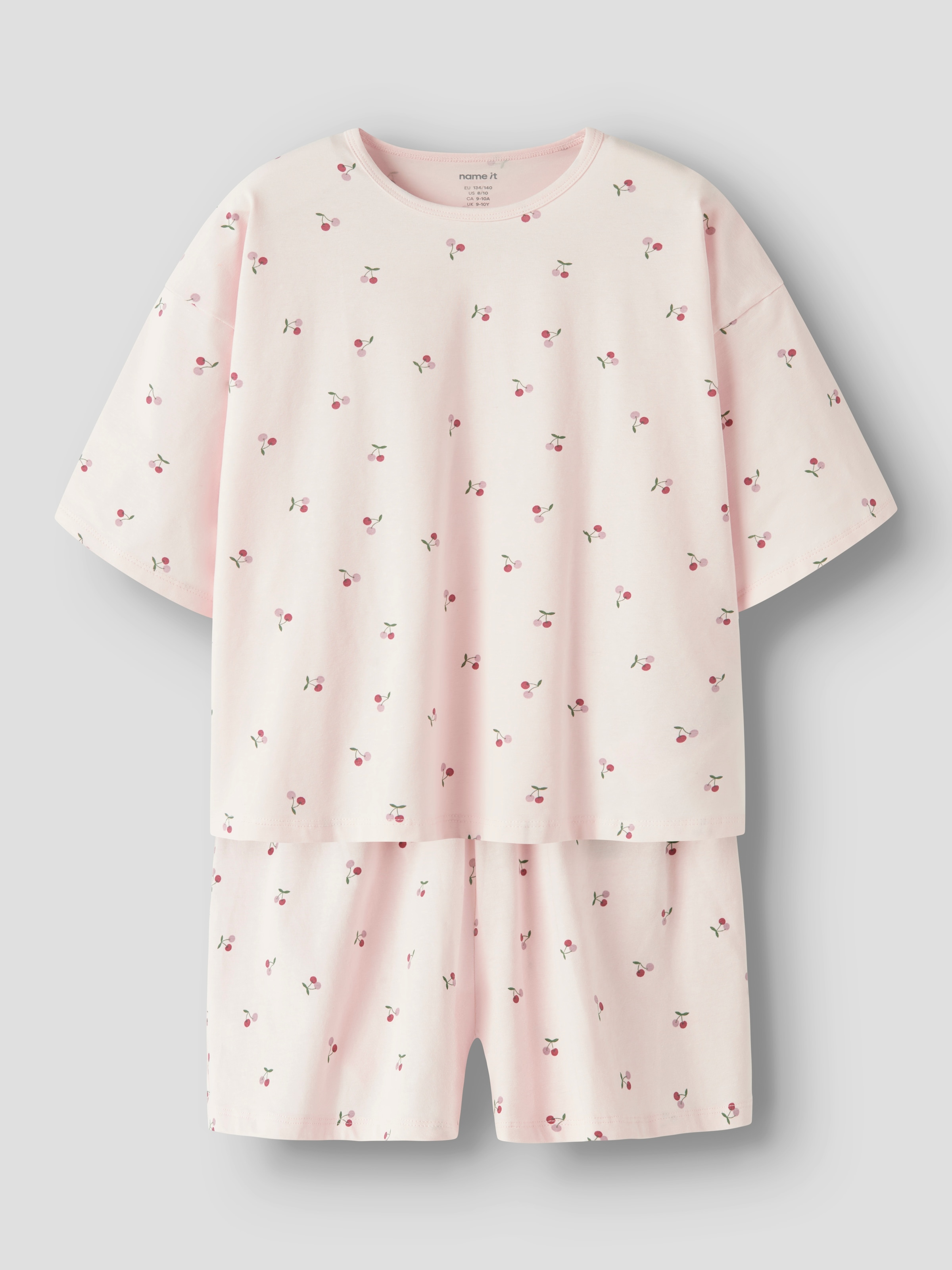 Name It Pyjama »NKFNIGHTSET BOXY CHERRY NOOS« Set,  Baumwollmischung, Allover Druck
