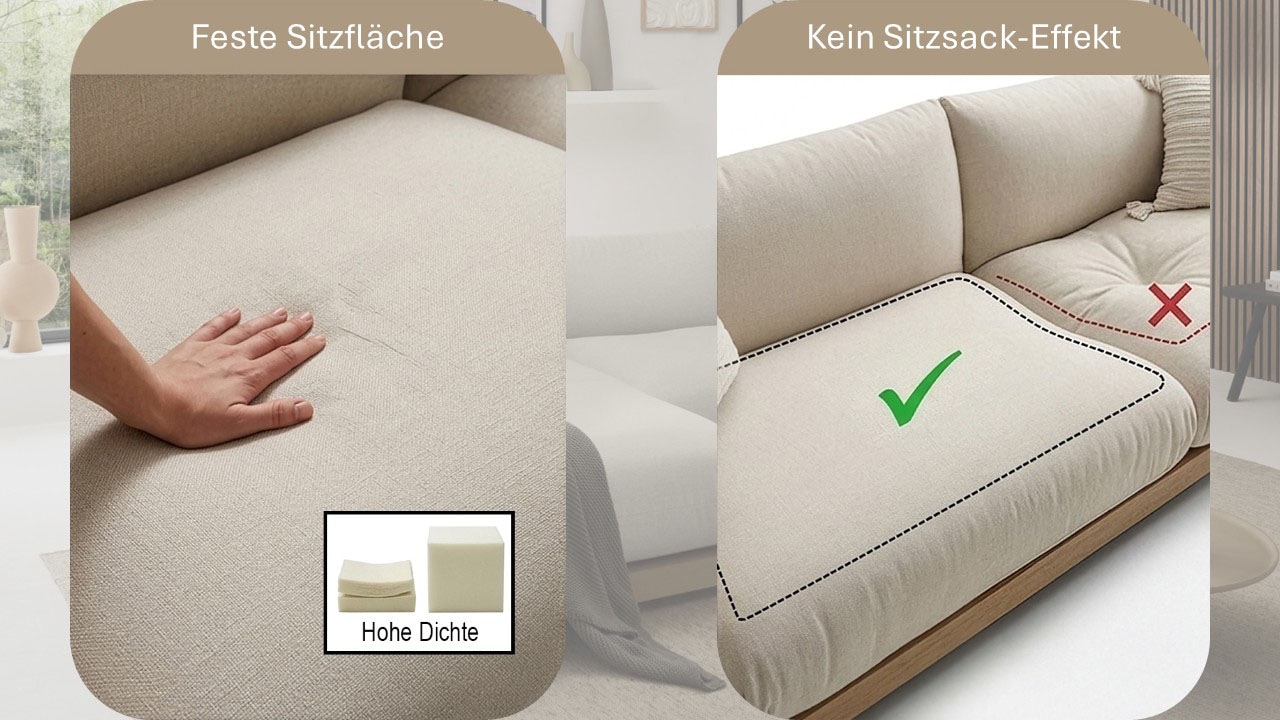 GOODproduct Canapé d'angle »Kalix L-Form, 323 cm - OTTO. Verlässliche Qualität.« Designsofa, auf Holzplateau, Strukturstoff, hoher Sitzkomfort