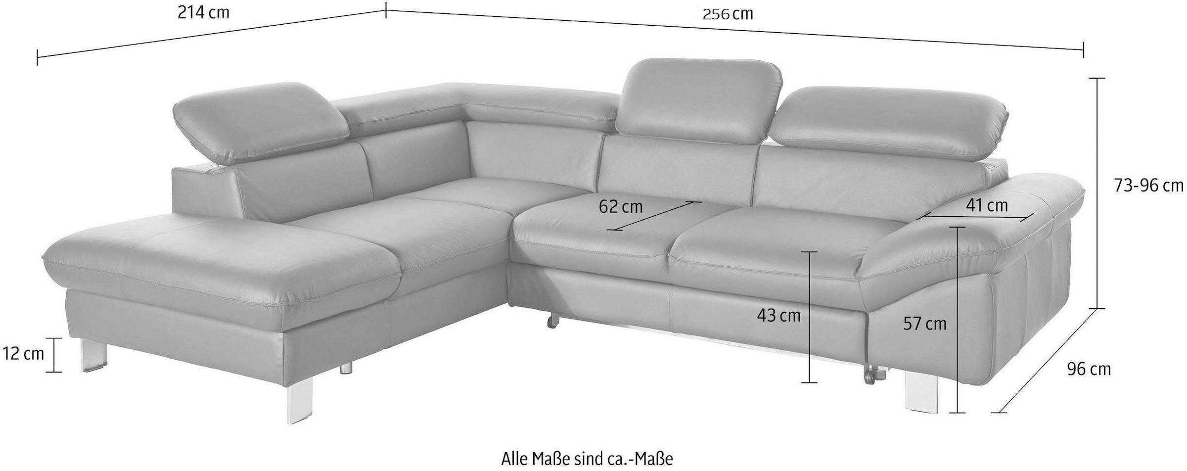 COTTA Ensemble rembourré »Driver L-Form« Set,  Set bestehend aus: Ecksofa mit Kopfteilverstellung & Hocker