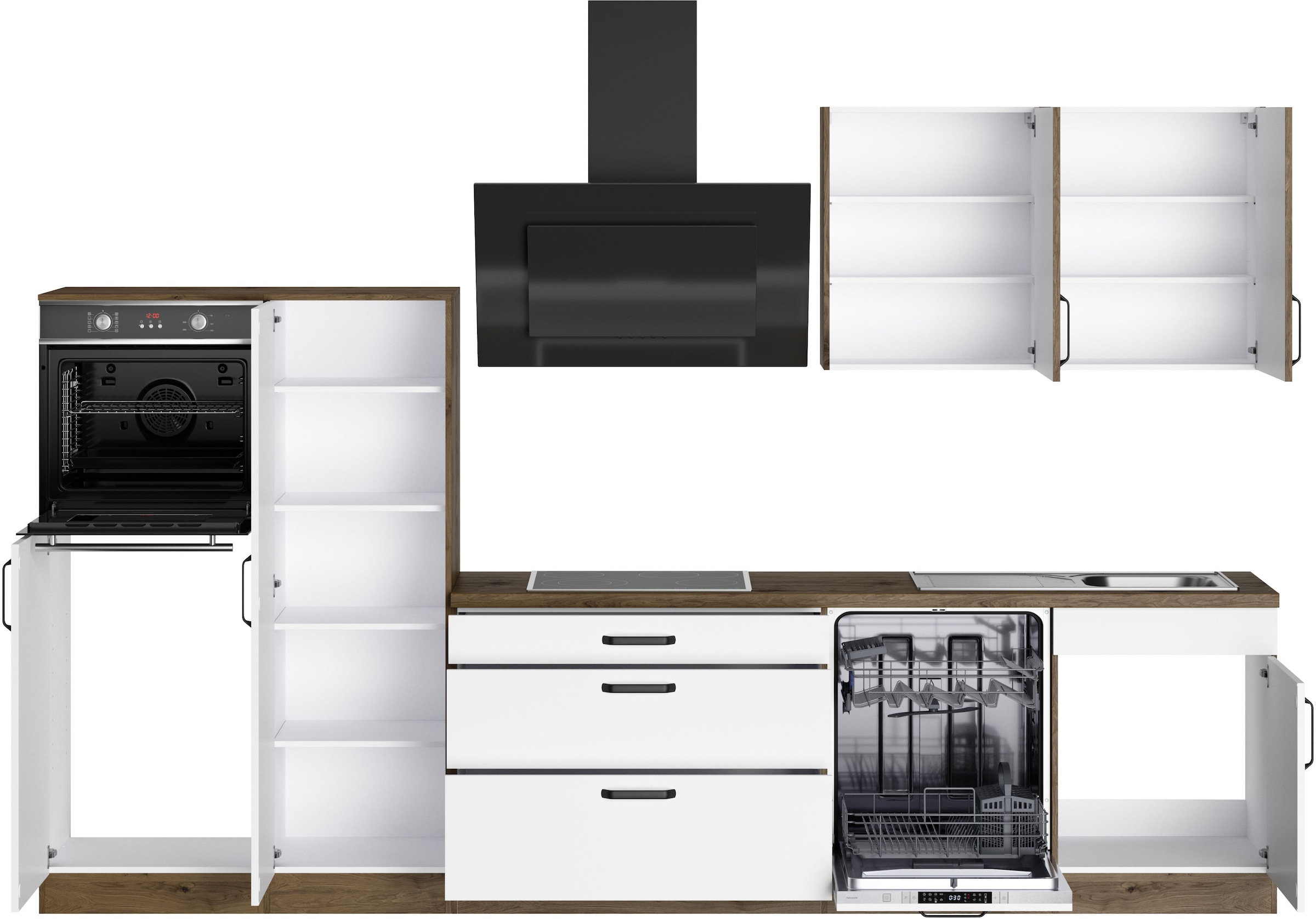 wiho Küchen Küchenzeile »Elba, TOPSELLER« wahlweise mit Hanseatic E-Geräten, Breite 330 cm