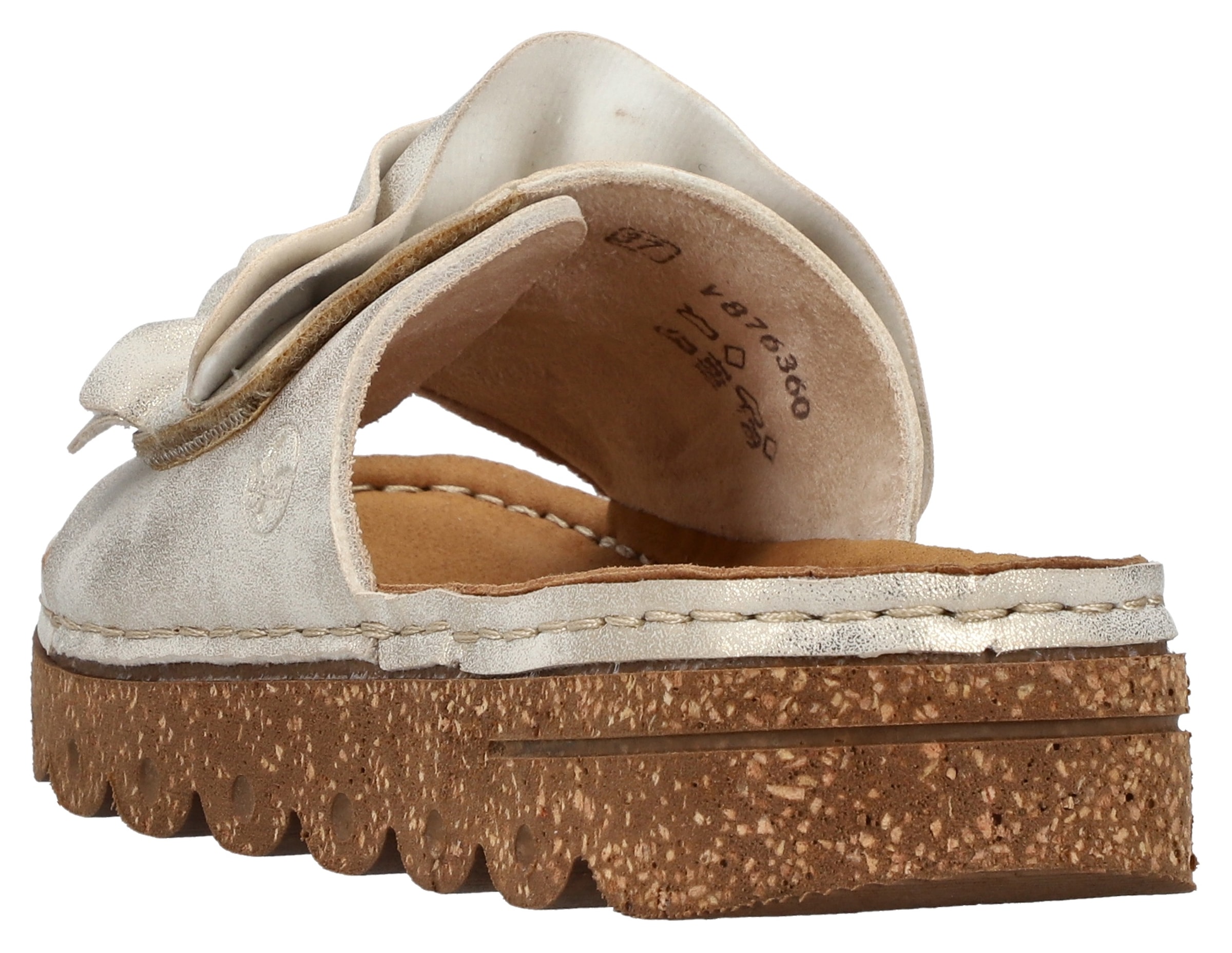 Rieker Pantolette  Sommerschuh, Strandschuh, Hausschuh mit modischer Plateausohle