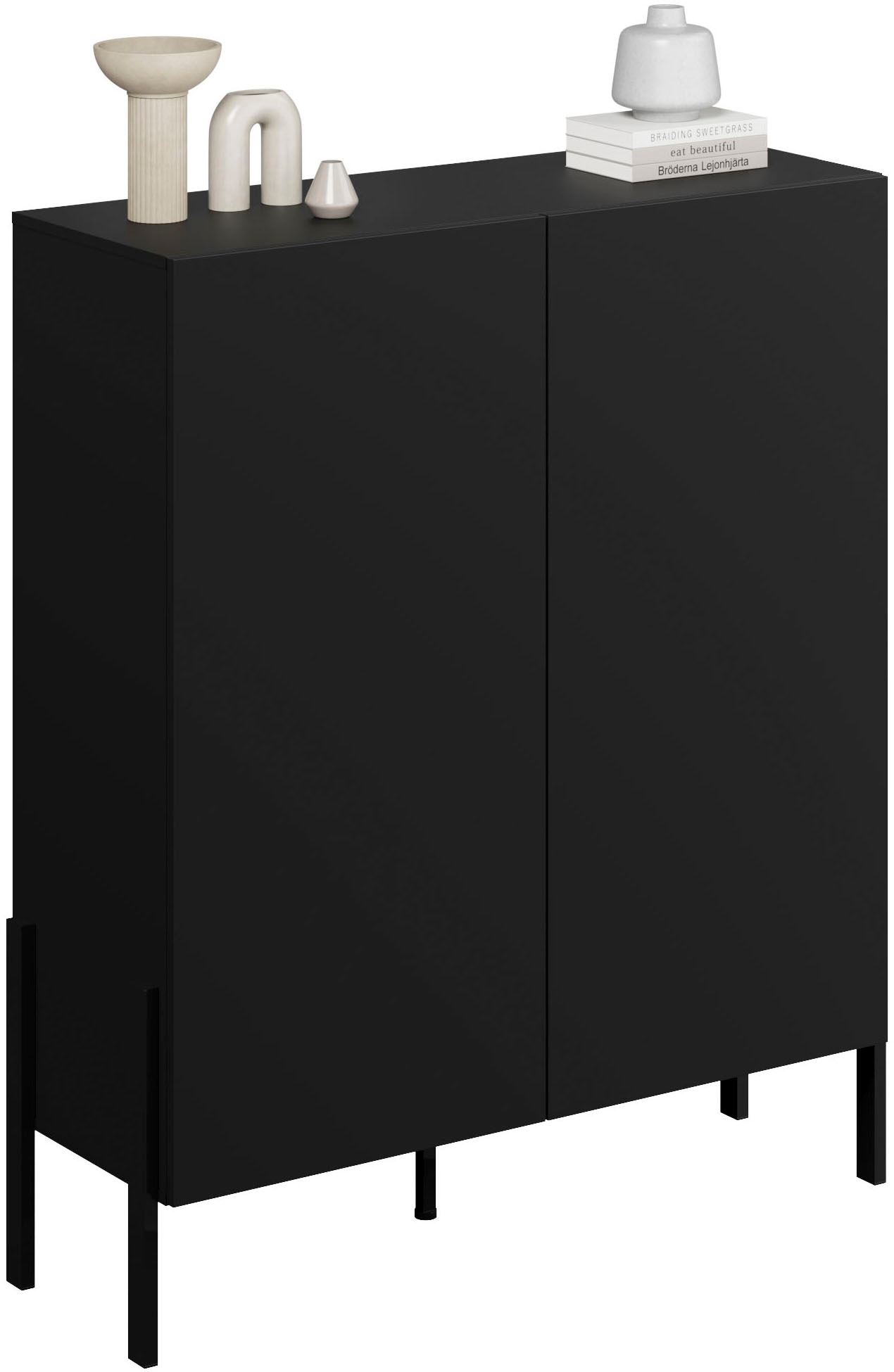 GOODproduct Commode »Jukon, Breite 110 cm, moderne grifflose Hochschrank, 2Türen« Highboard mit viel Stauraum, push-to-open-Funktion