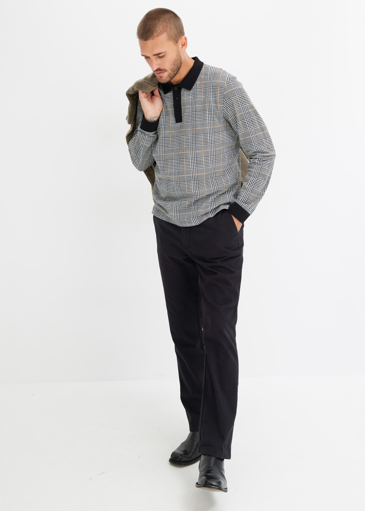 bonprix Polo »Piqué Polo-Langarmshirt aus Baumwolle« regular fit, aus reiner Baumwolle, mit Piqué-Struktur